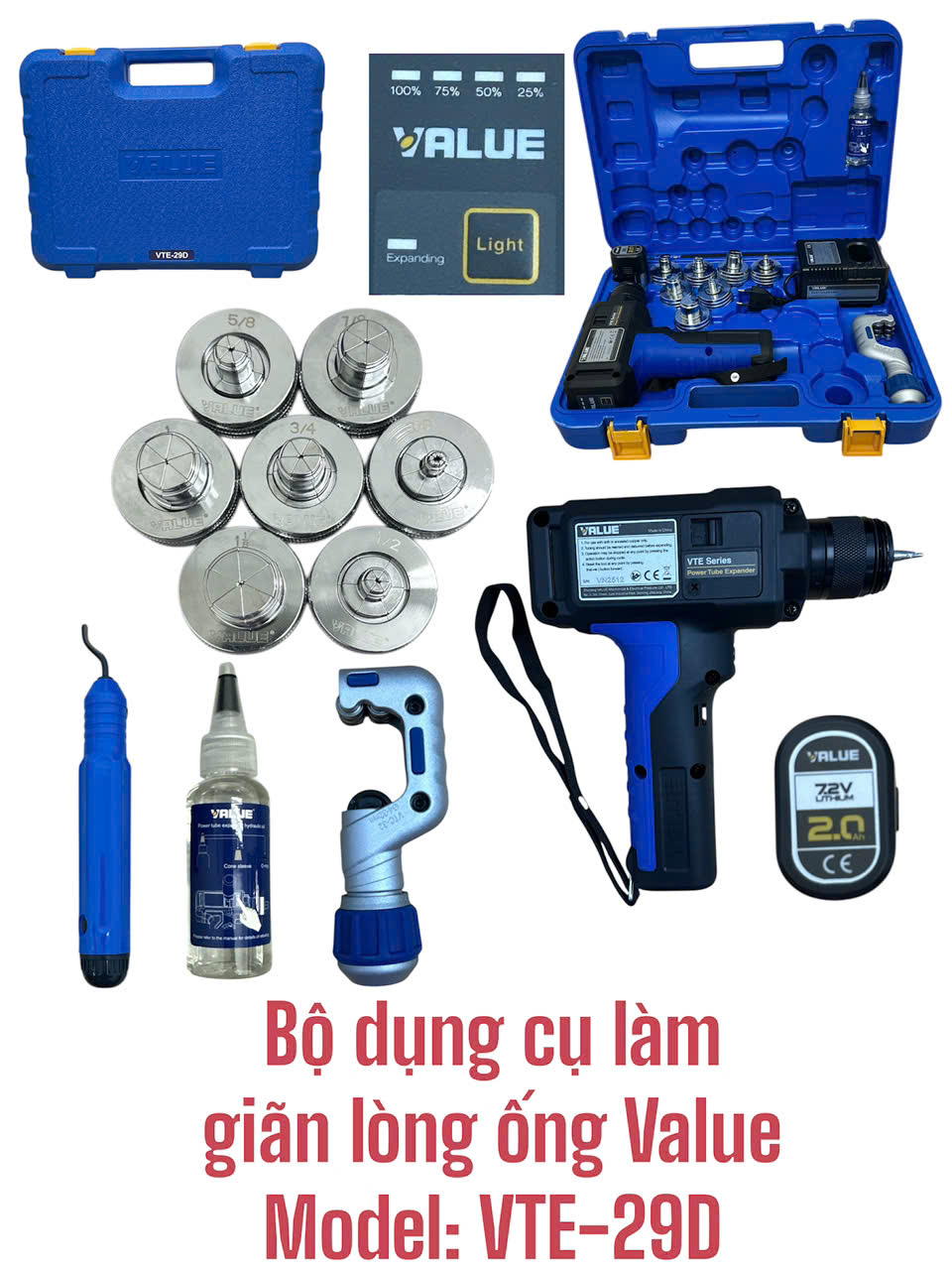 Bộ dụng cụ làm giãn lòng ống Value Model: VTE-29D