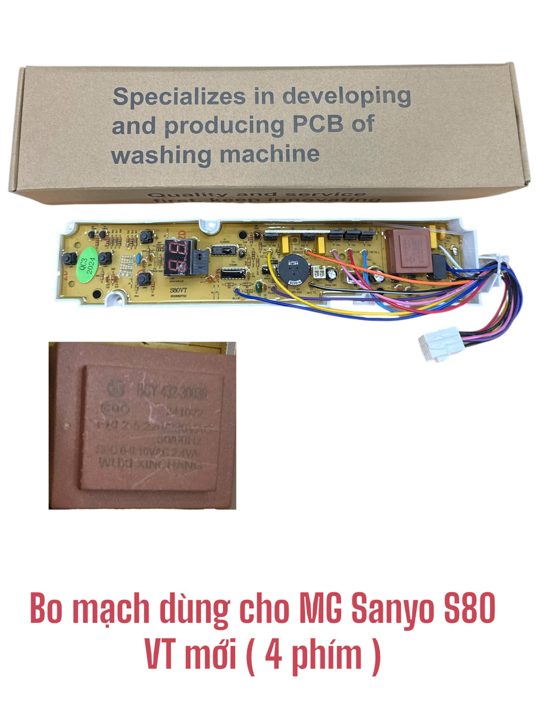 Bo mạch dùng cho máy giặt Sanyo S80 VT mới (4 phím)