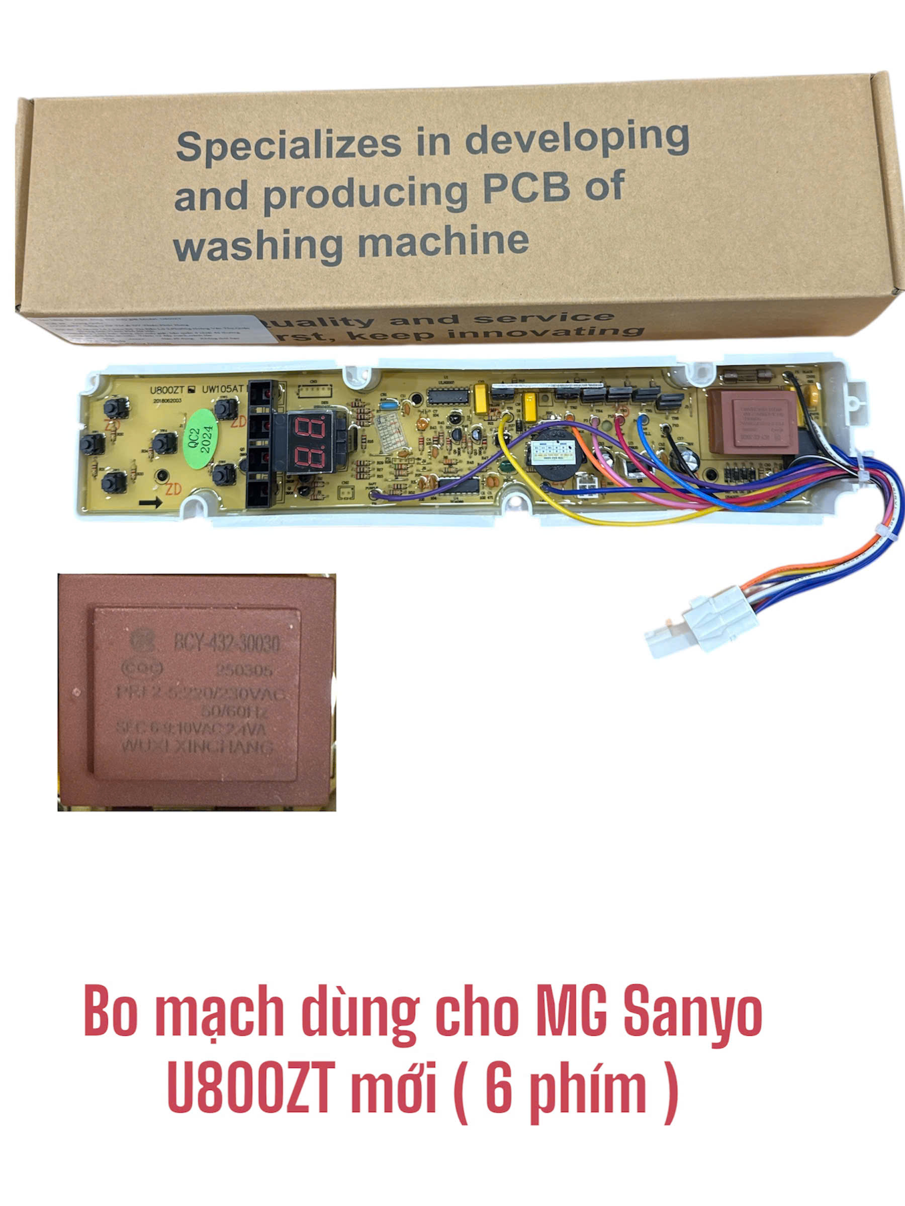 Bo mạch dùng cho máy giặt Sanyo U800ZT (6 phím)