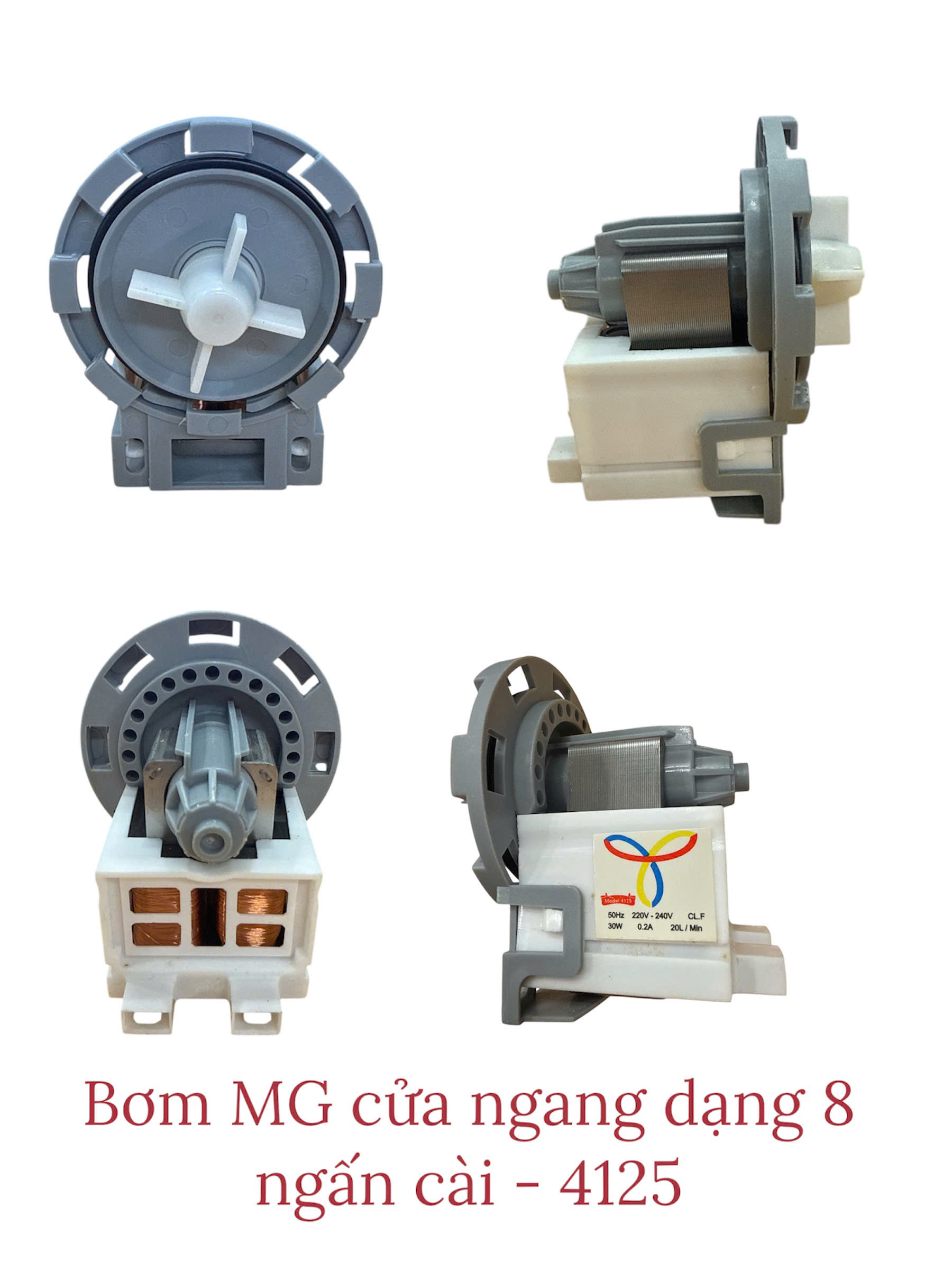 Bơm máy giặt cửa ngang dạng 8 ngấn cài – 4125