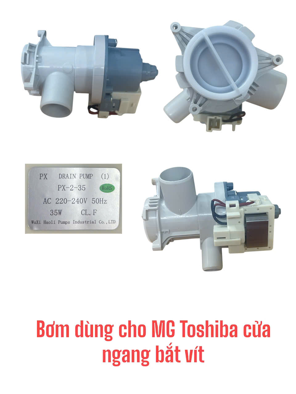 Bơm dùng cho máy giặt Toshiba cửa ngang bắt vít