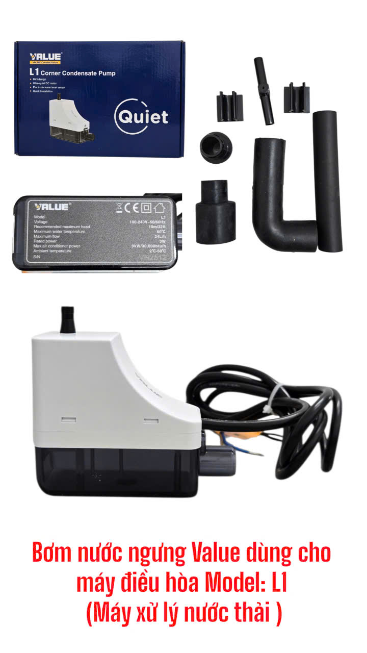 Bơm nước ngưng Value dùng cho máy điều hòa Model: L1 (Máy xử lý nước thải)
