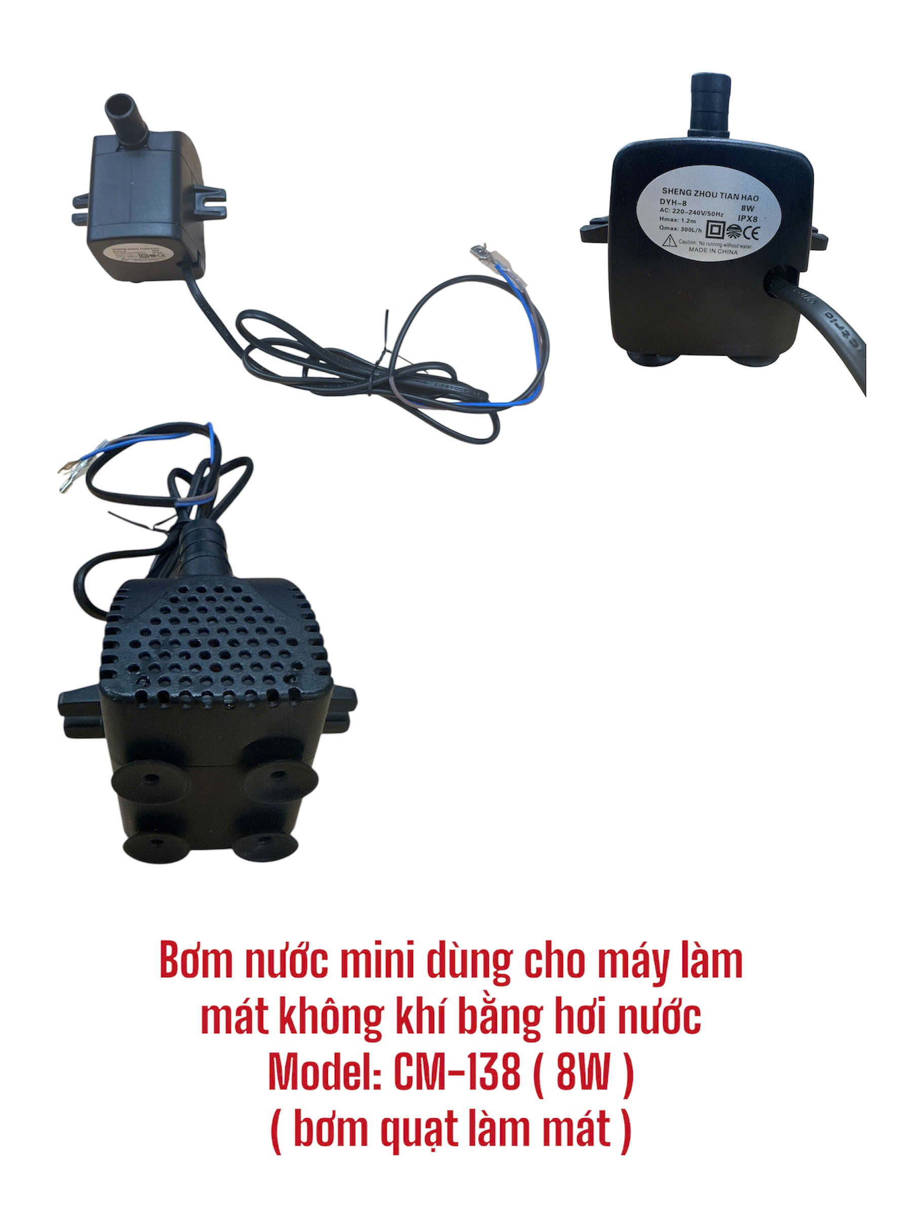 Bơm nước mini dùng cho máy làm mát không khí bằng hơi nước Model: CM-138 (8W) (bơm quạt làm mát)