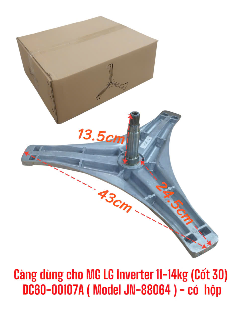 Càng dùng cho máy giặt LG inverter 11-14kg (Cốt 30) DC60-00107A – có hộp