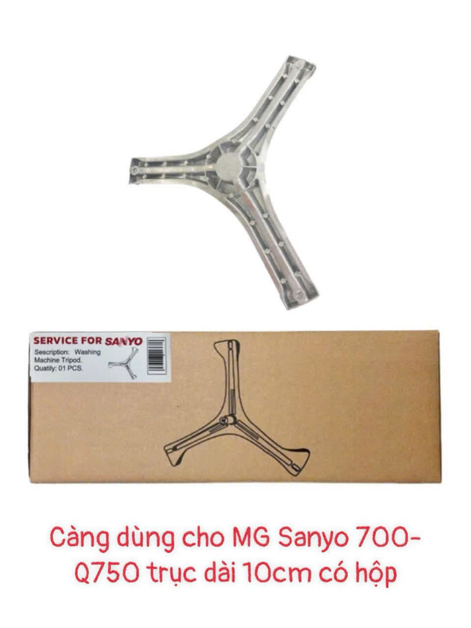Càng dùng cho máy giặt Sanyo 700-Q750 (Trục dài 10Cm) – Có hộp