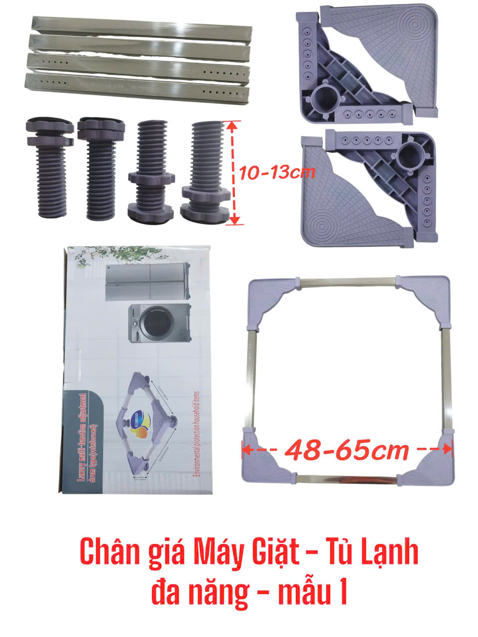 Chân giá Máy Giặt – Tủ Lạnh đa năng – mẫu 1 (rộng 48-65cm)