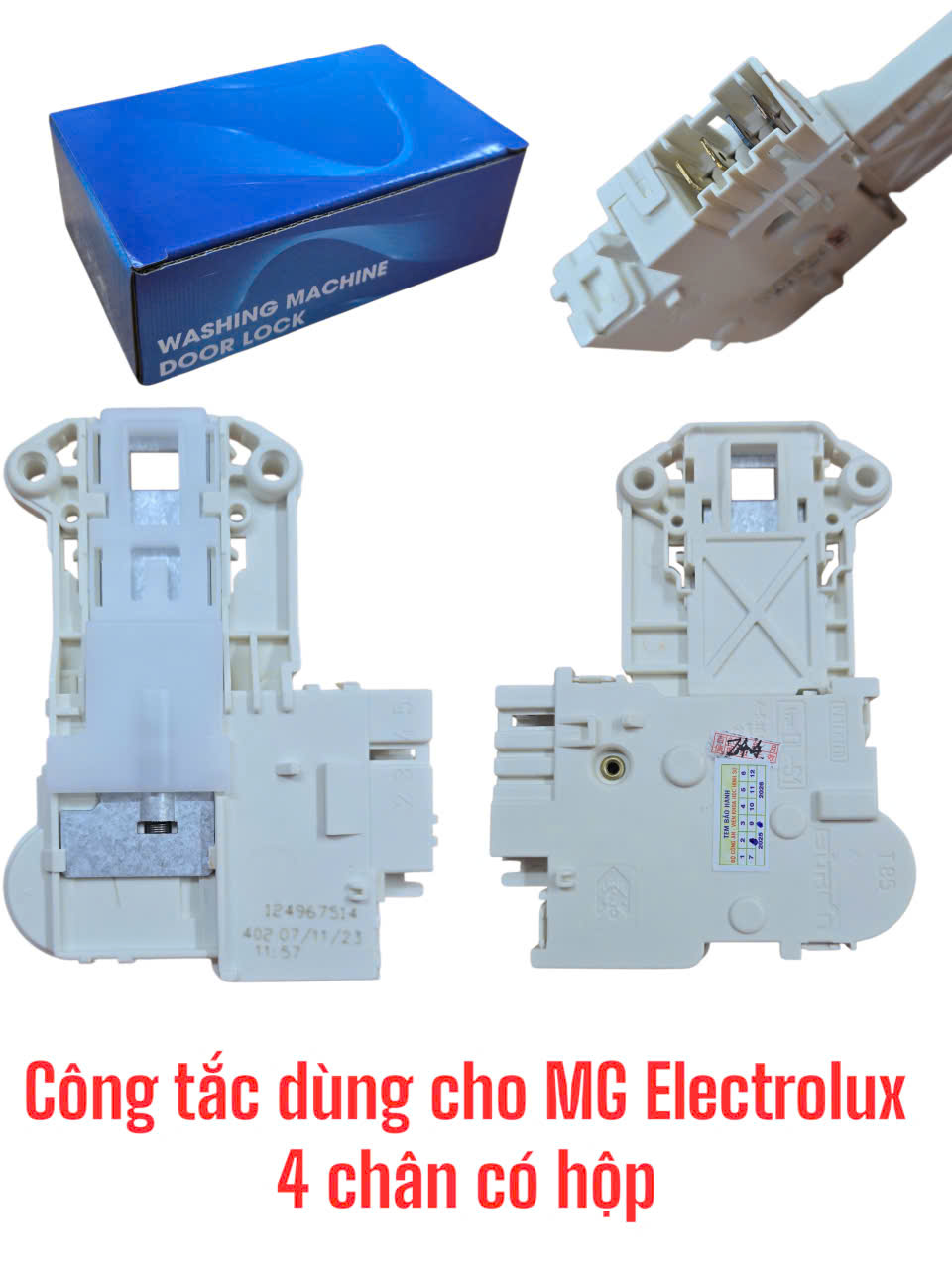 Công tắc dùng cho máy giặt Electrolux loại 4 chân – Có hộp