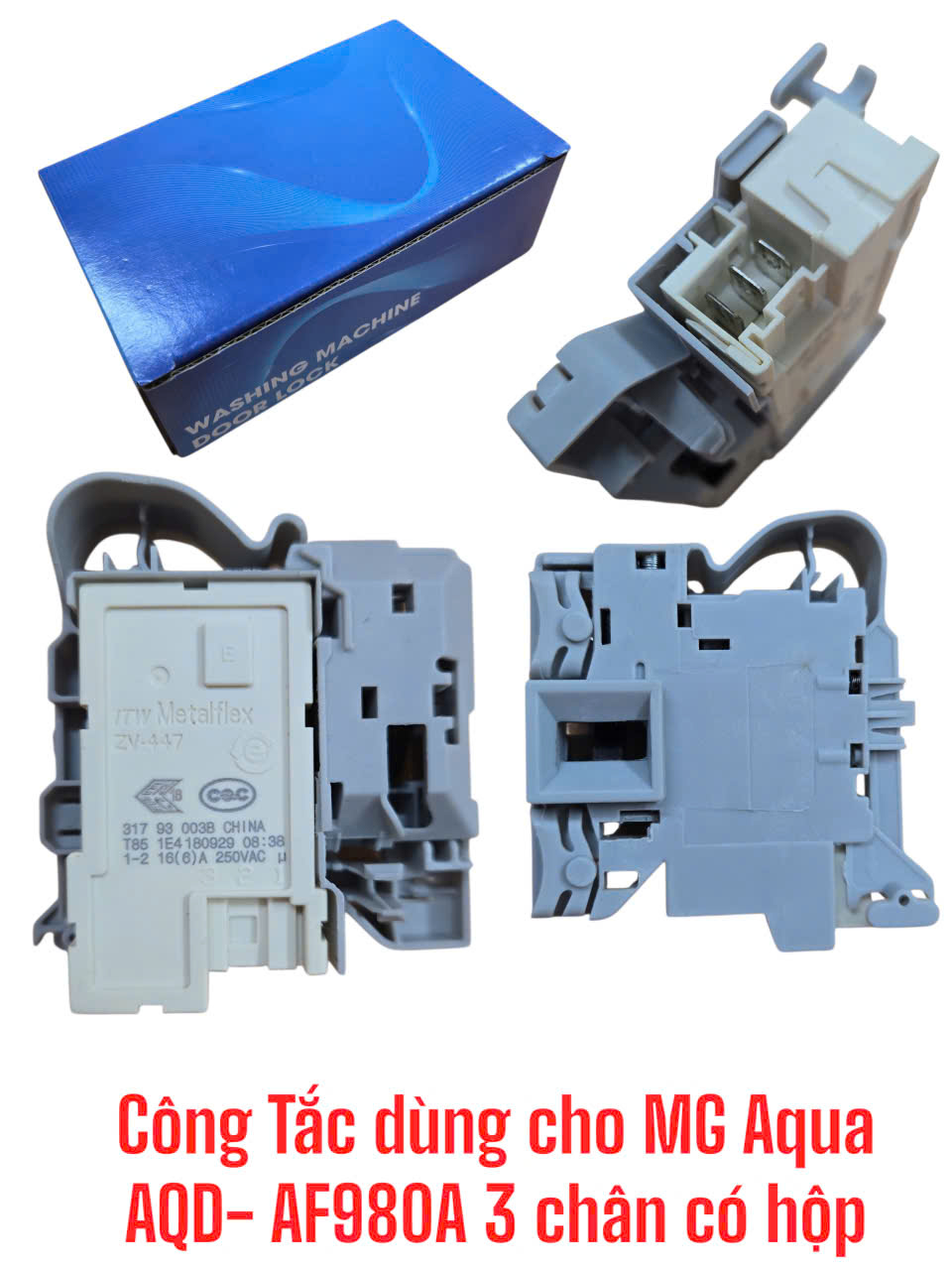 Công tắc dùng cho máy giặt Aqua AQD- AF980A – Có hộp