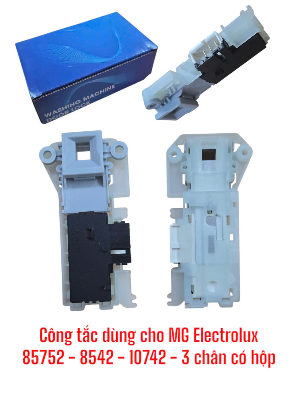 Công tắc dùng cho máy giặt Electrolux 85752 – 8542 – 10742 – 3 chân – Có hộp