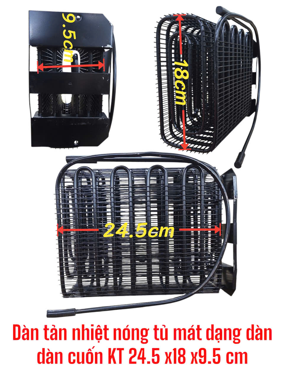 Dàn tản nhiệt nóng tủ mát dạng dàn – dàn cuốn 24.5 x18 x9.5 cm