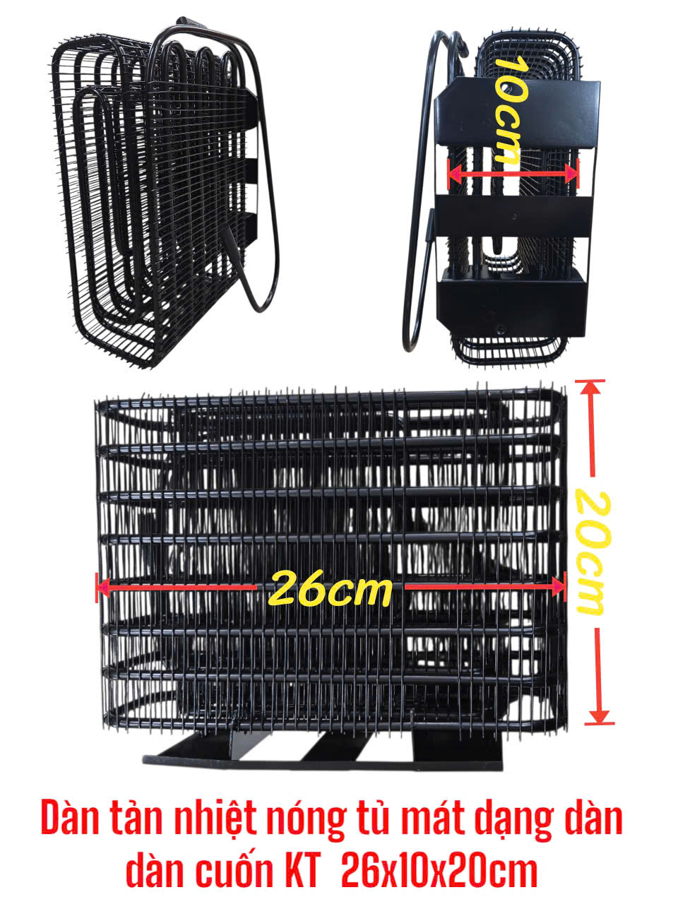 Dàn tản nhiệt nóng tủ mát dạng dàn – dàn cuốn kt 26x10x20cm