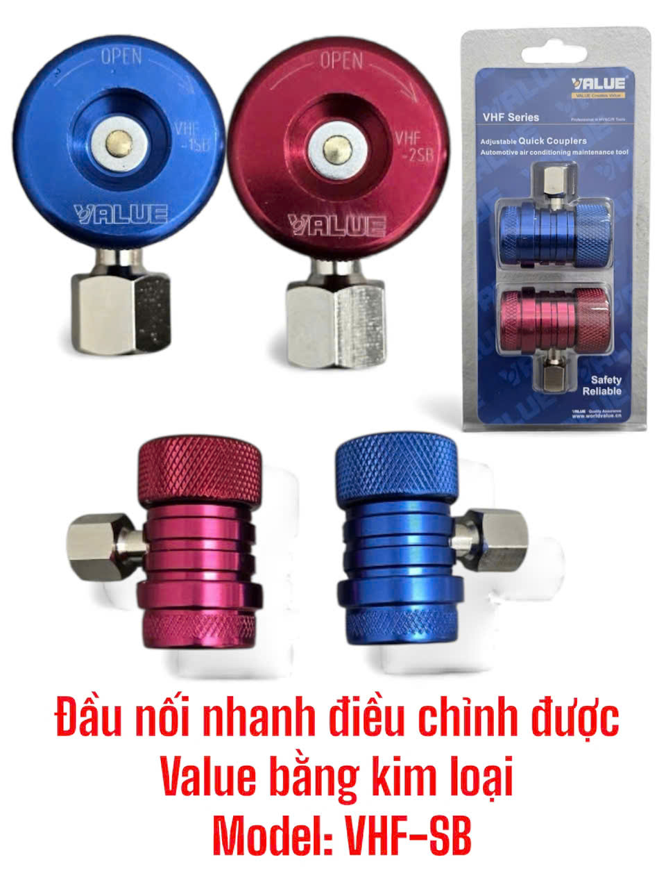 Đầu nối nhanh điều chỉnh được Value bằng kim loại Model: VHF-SB