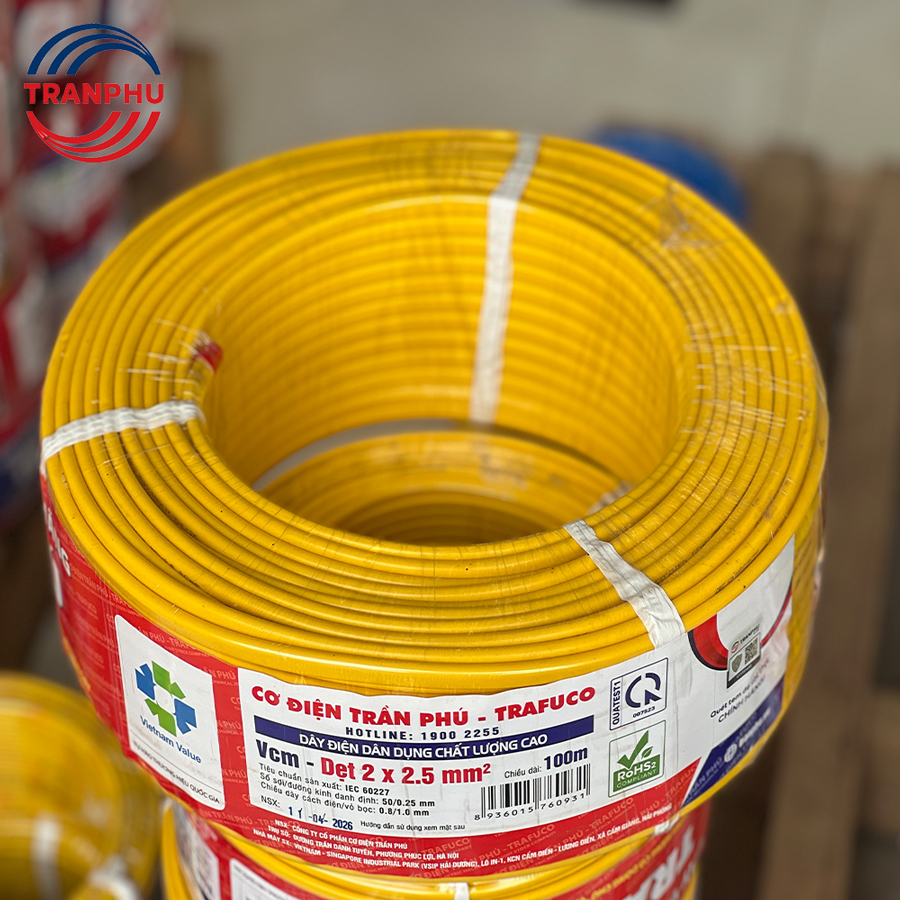 Dây điện đôi dẹt Trần Phú VCm-D 2x2.5mm2 – 300/500V