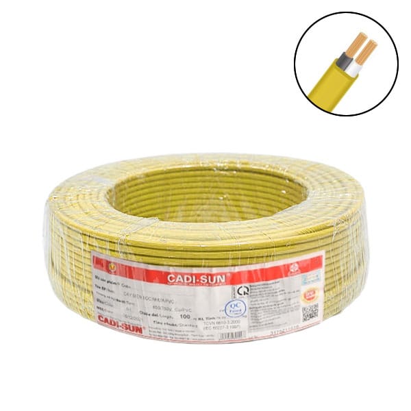 Dây điện đôi mềm ô van Cadisun VCTFK 2x1.5mm2 – 300/500V