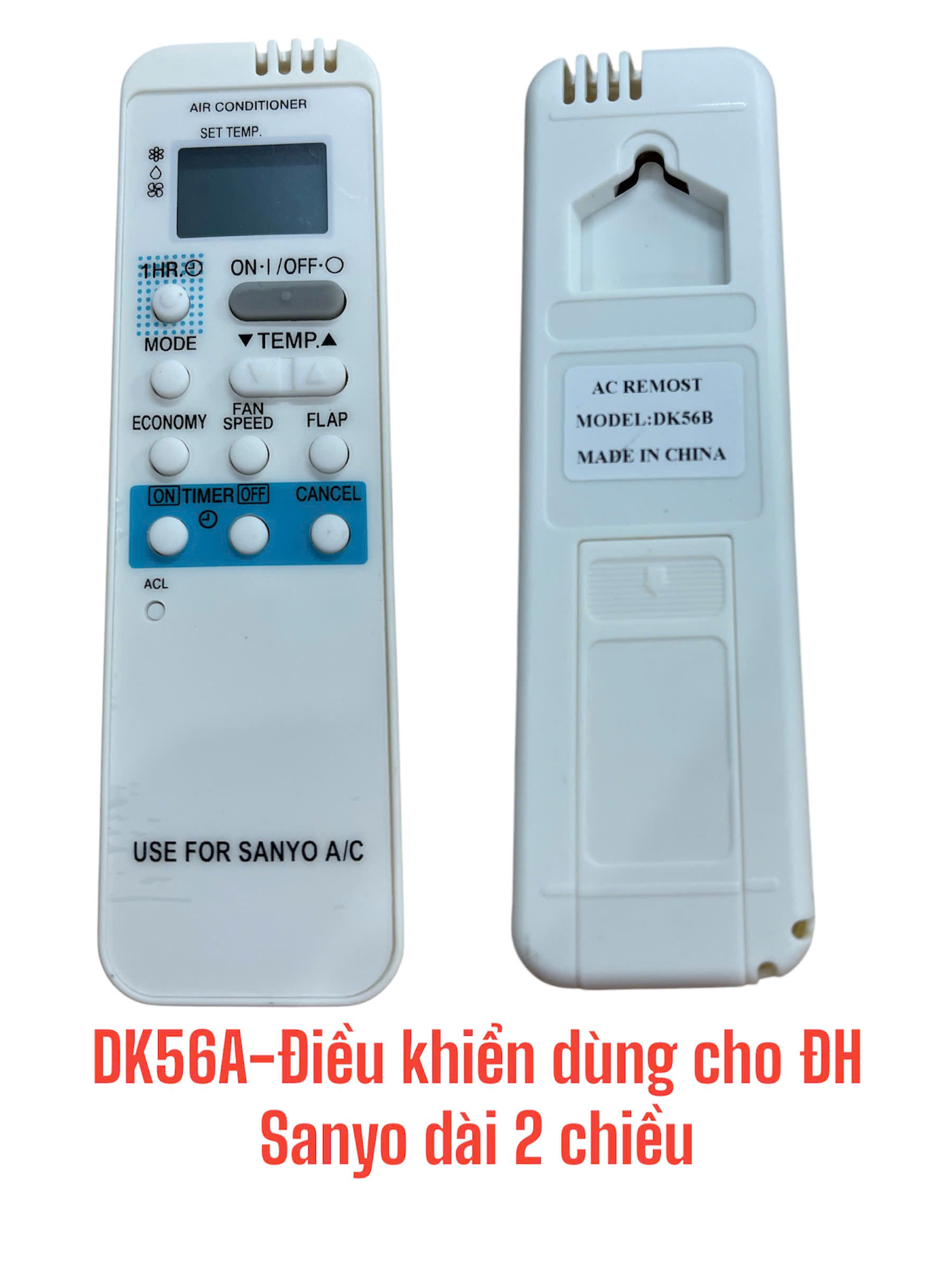 Điều khiển dùng cho điều hòa Sanyo dài 2 chiều – DK56A