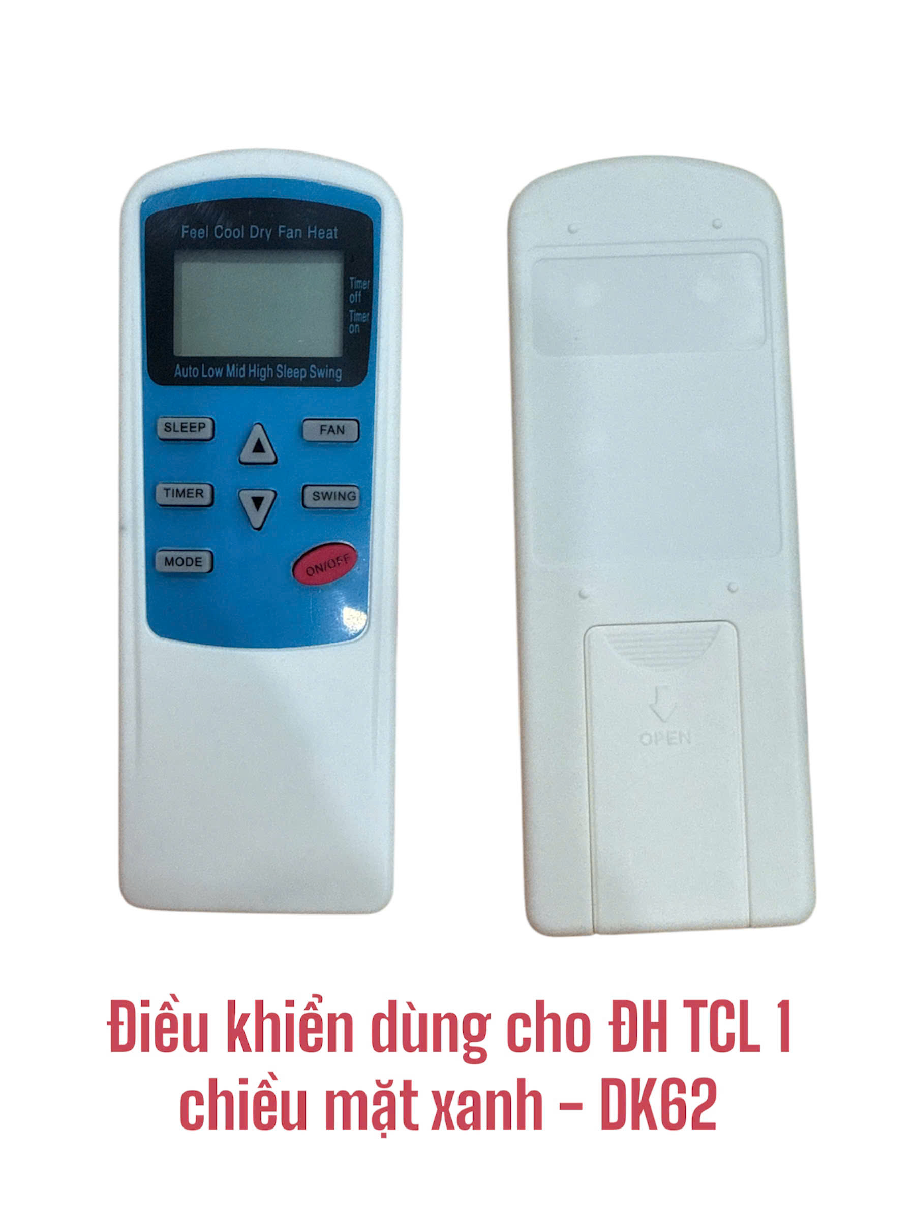 Điều khiển dùng cho điều hòa TCL 1 chiều mặt xanh DK62