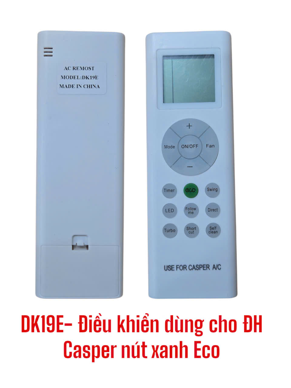 Điều khiển dùng cho máy điều hòa Casper – DK19E