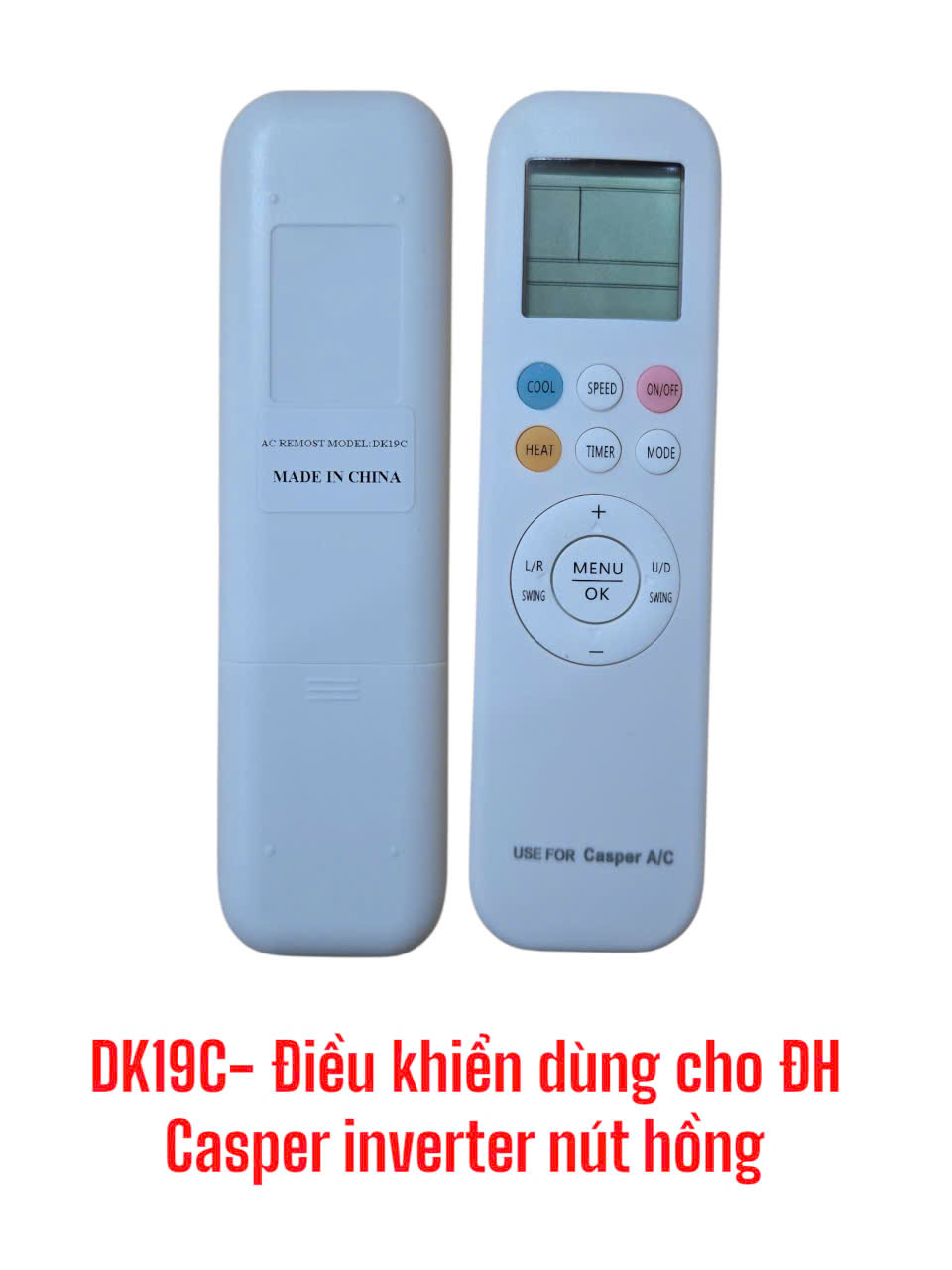 Điều khiển dùng cho máy điều hòa Casper inverter (nút hồng) – DK19C