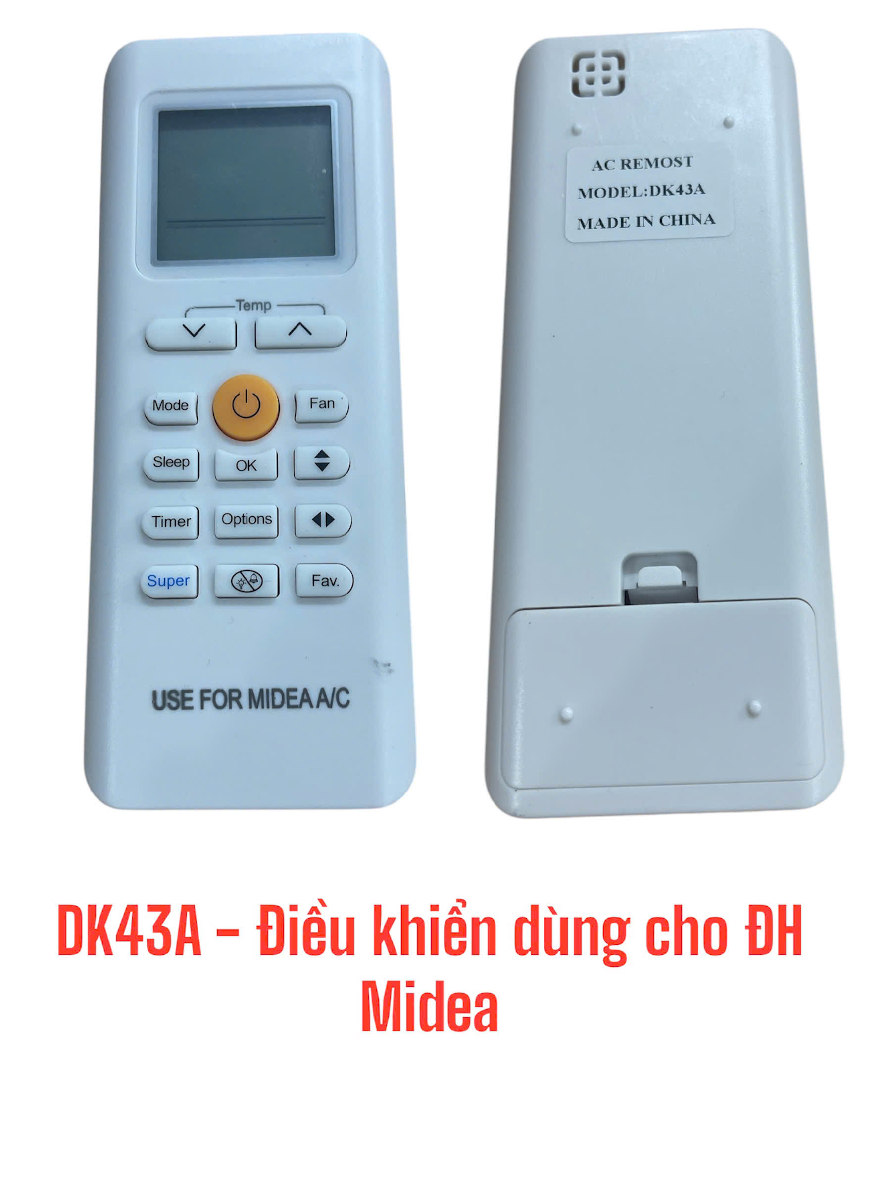 Điều khiển dùng cho máy điều hòa Midea – DK43A
