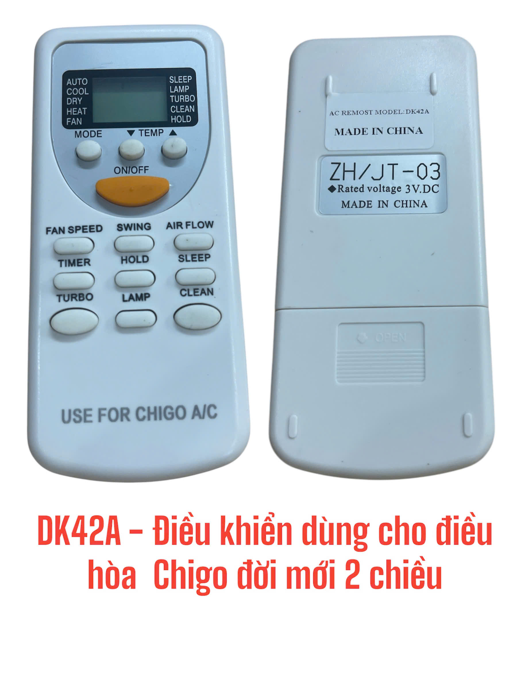 Điều khiển dùng cho máy điều hòa Chigo đời mới -2 chiều -DK42A