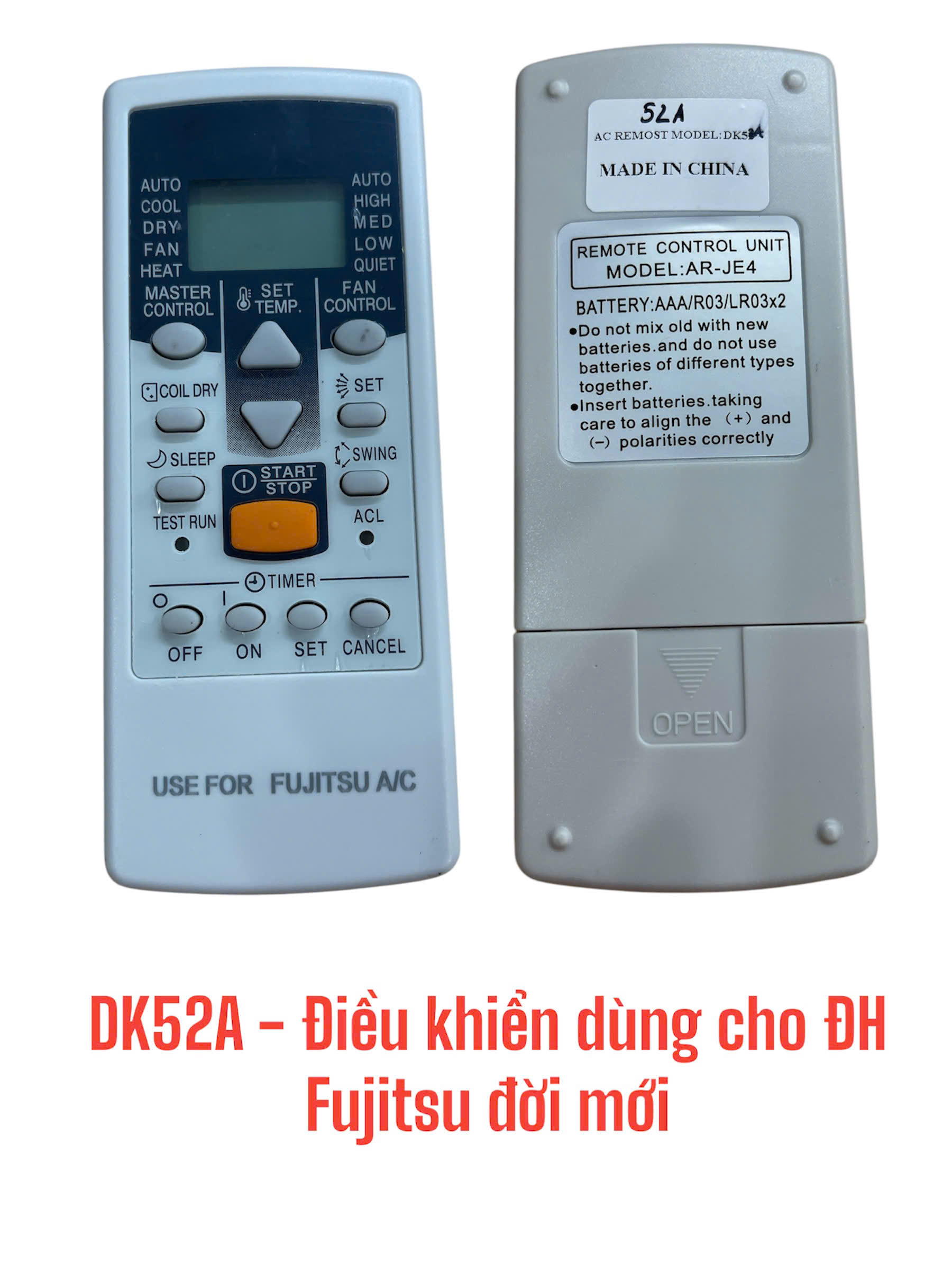 Điều khiển dùng cho máy điều hòa Fujitsu đời mới -DK52A
