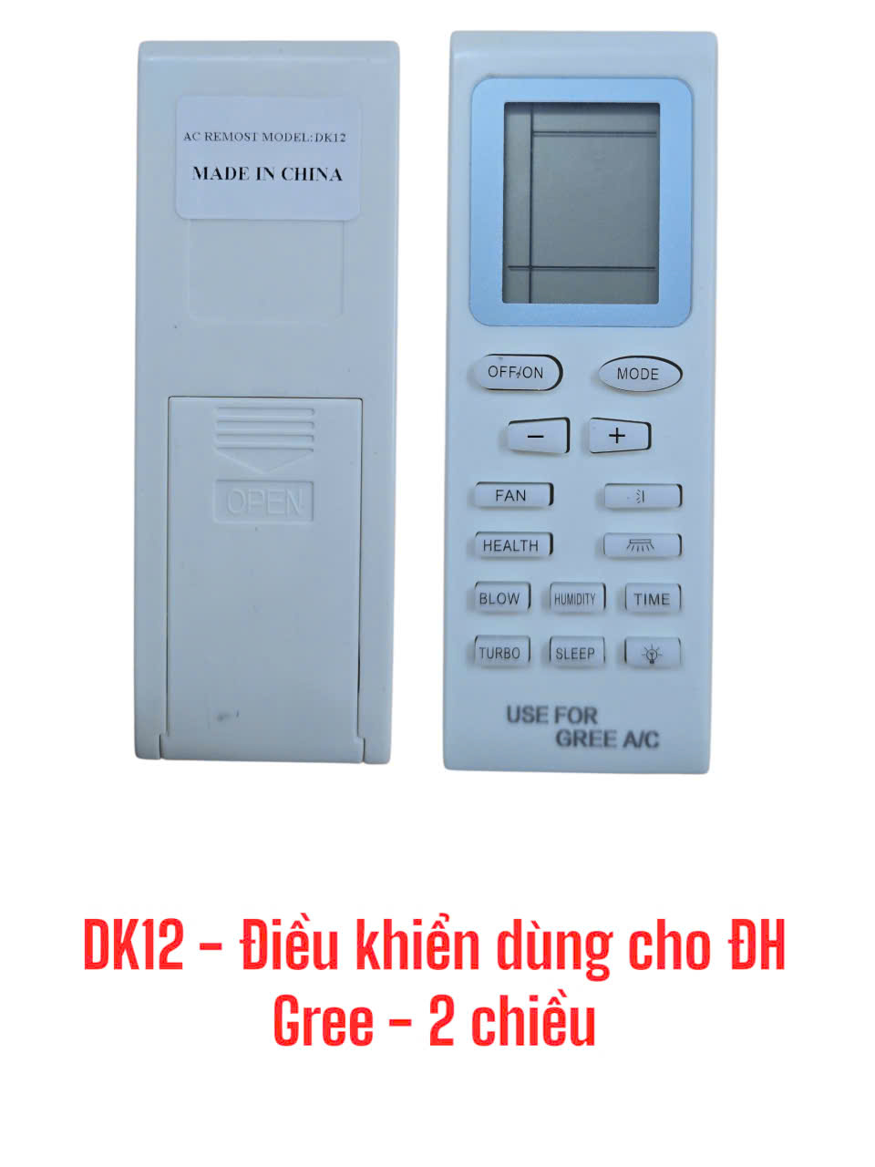 Điều khiển dùng cho máy điều hòa Gree – 2 chiều -DK12