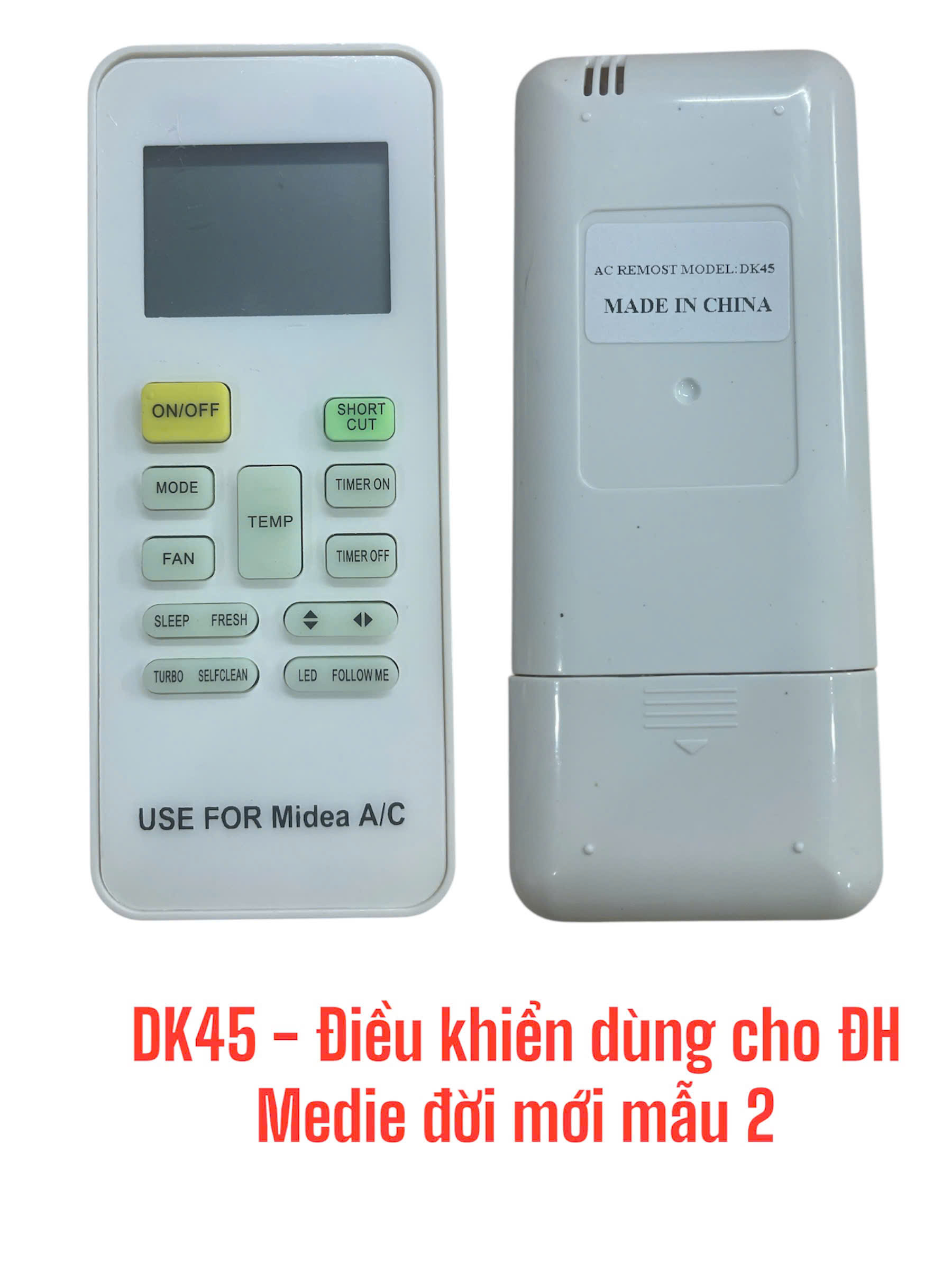 Điều khiển dùng cho máy điều hòa Midea đời mới mẫu 2 -DK45