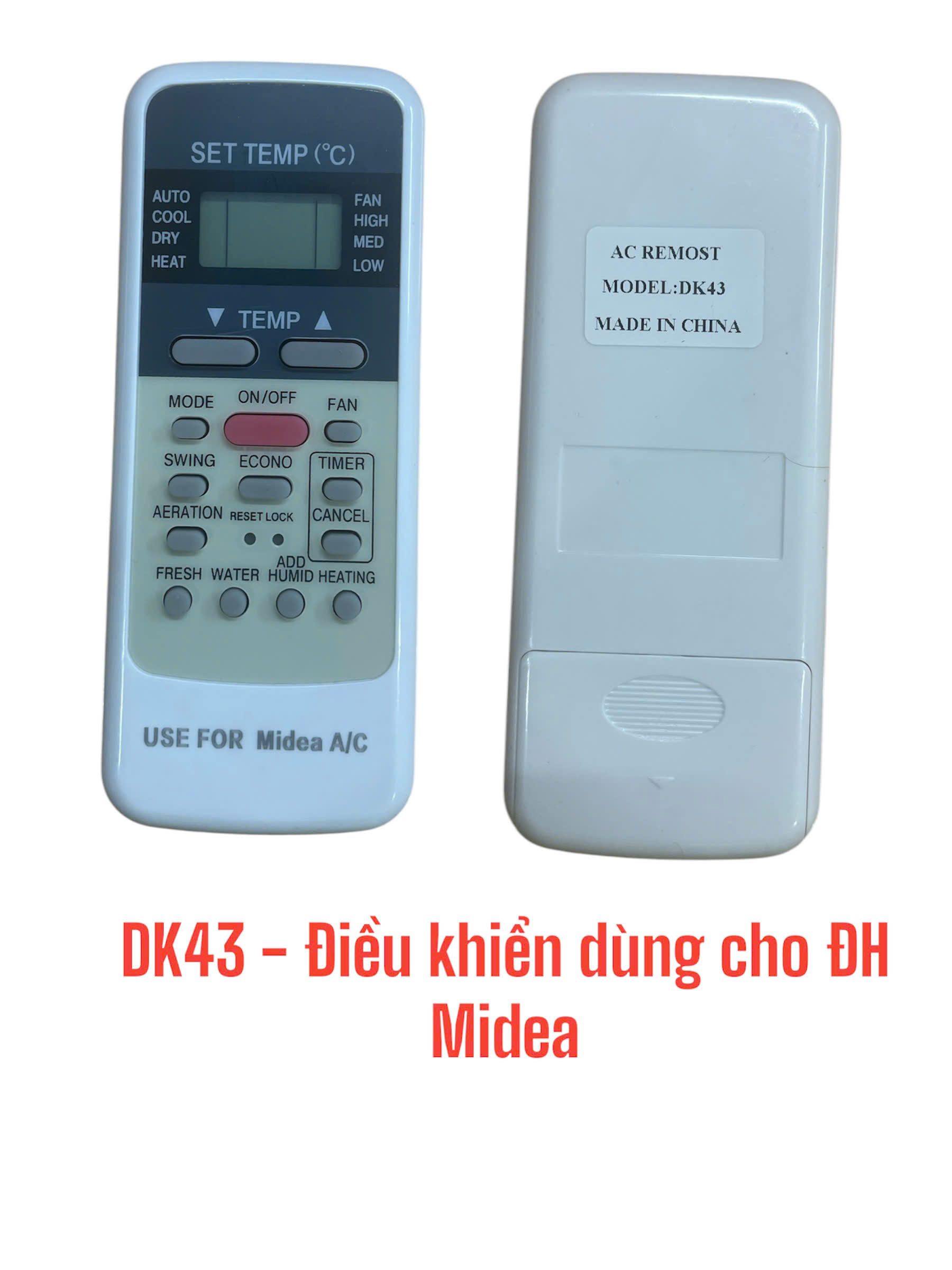 Điều khiển dùng cho máy điều hòa Midea – DK43