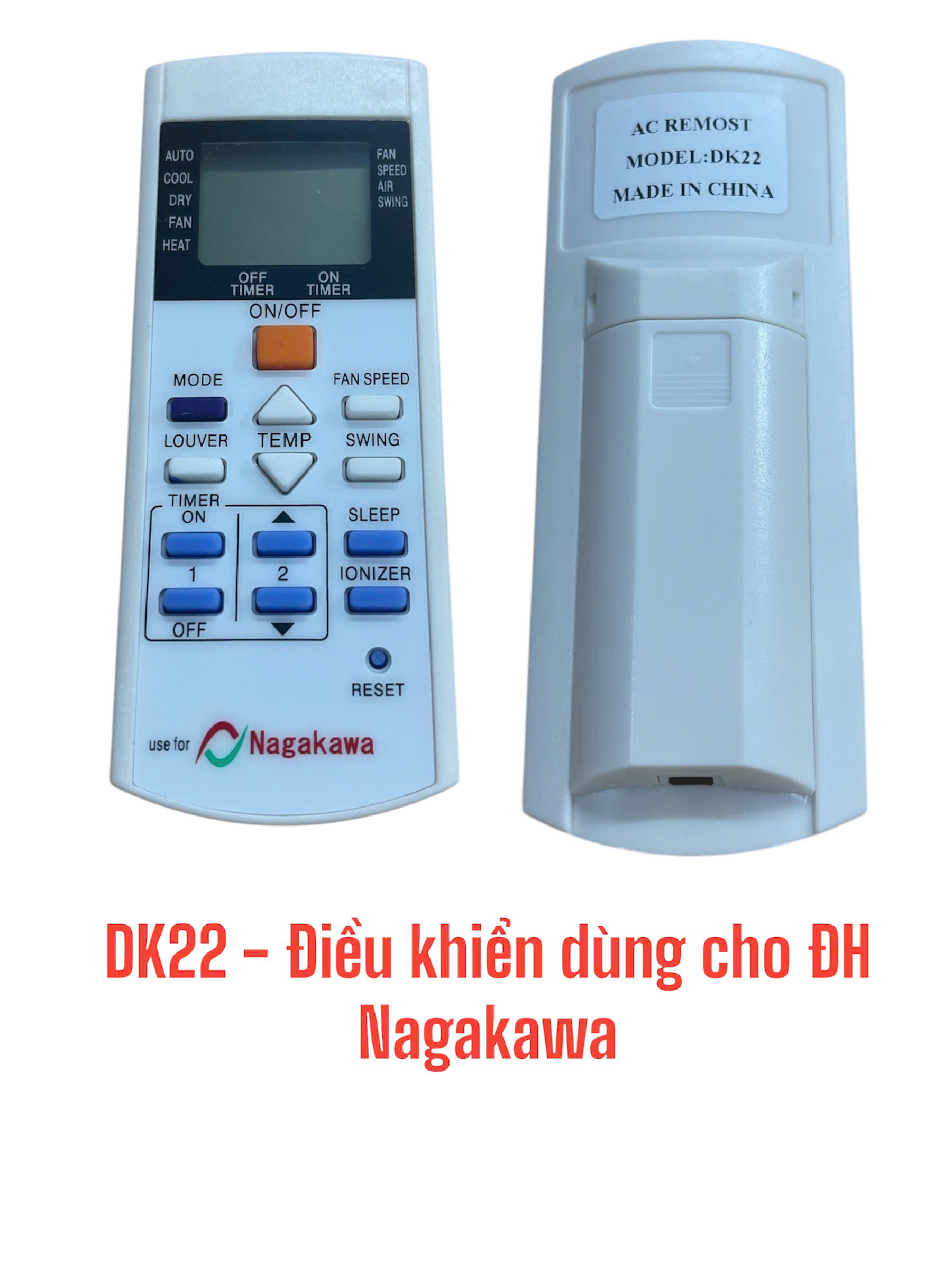 Điều khiển dùng cho máy điều hòa Nagakawa -DK22