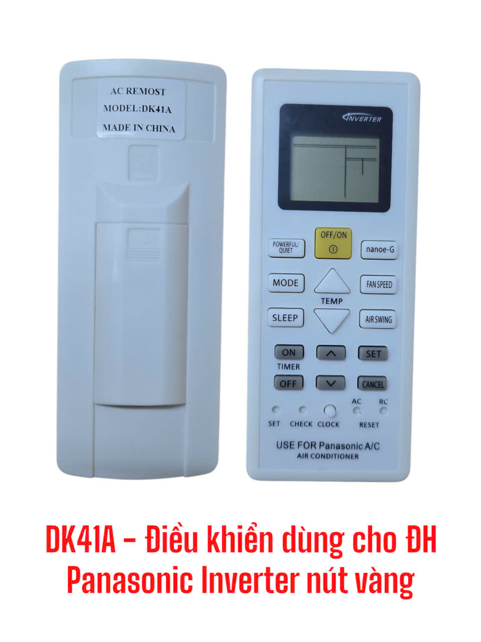 Điều khiển dùng cho máy điều hòa Panasonic Inverter nút vàng -DK41A