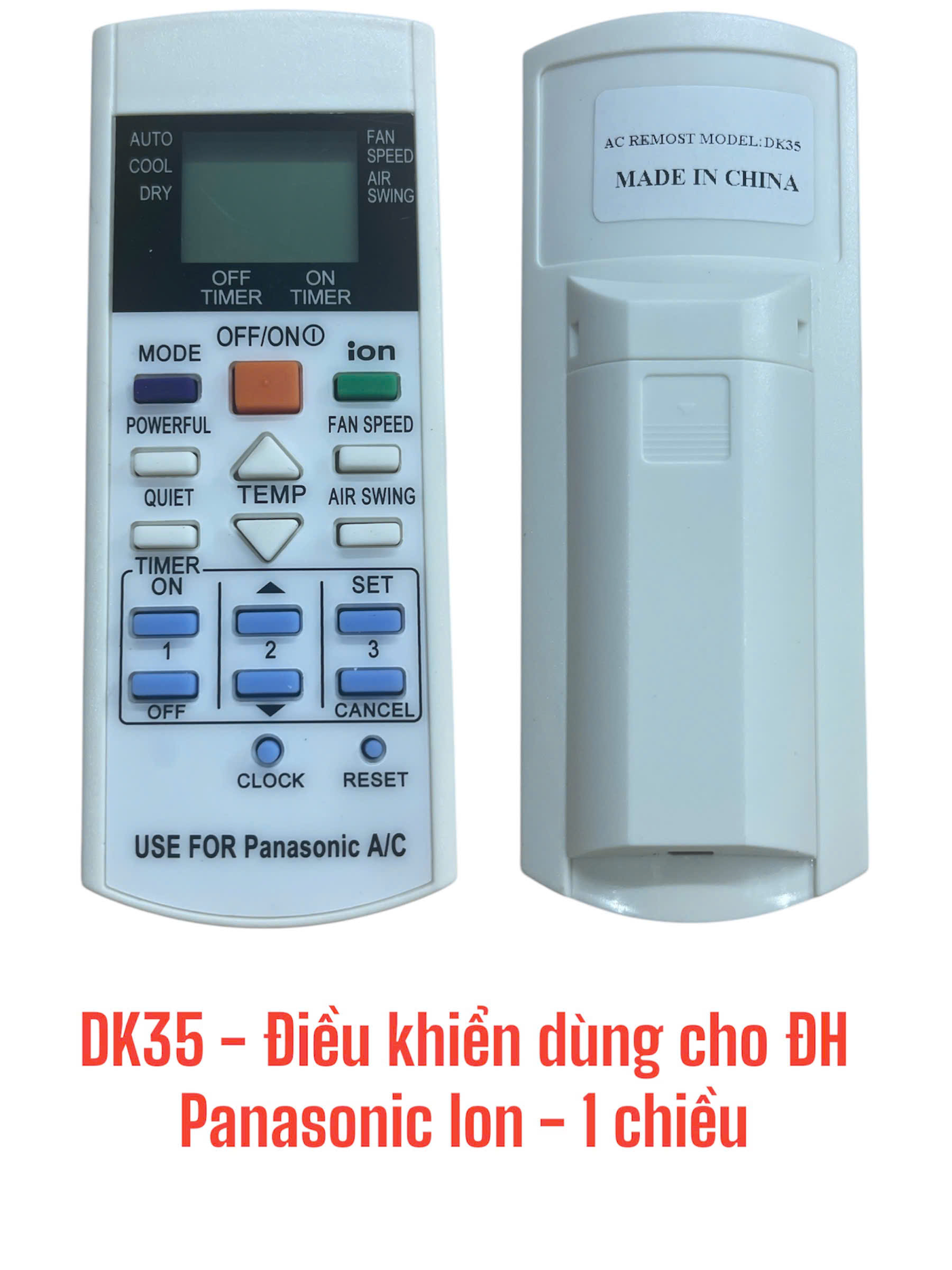 Điều khiển dùng cho máy điều hòa Panasonic Ion – 1 chiều -DK35