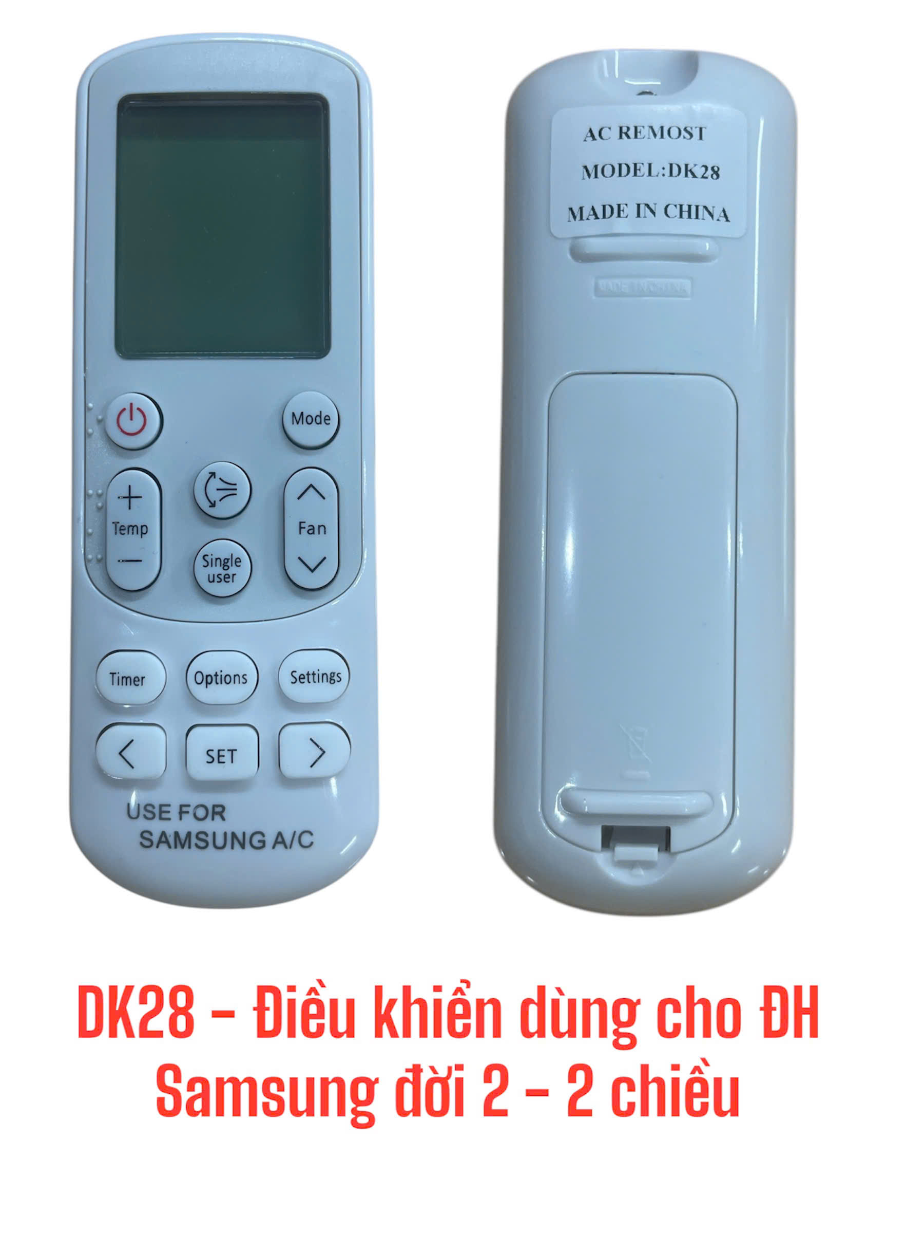 Điều khiển dùng cho máy điều hòa Samsung đời 2 – 2 chiều -DK28