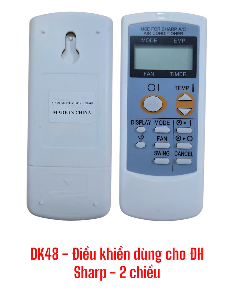 Điều khiển dùng cho máy điều hòa Sharp – 2 chiều -DK48