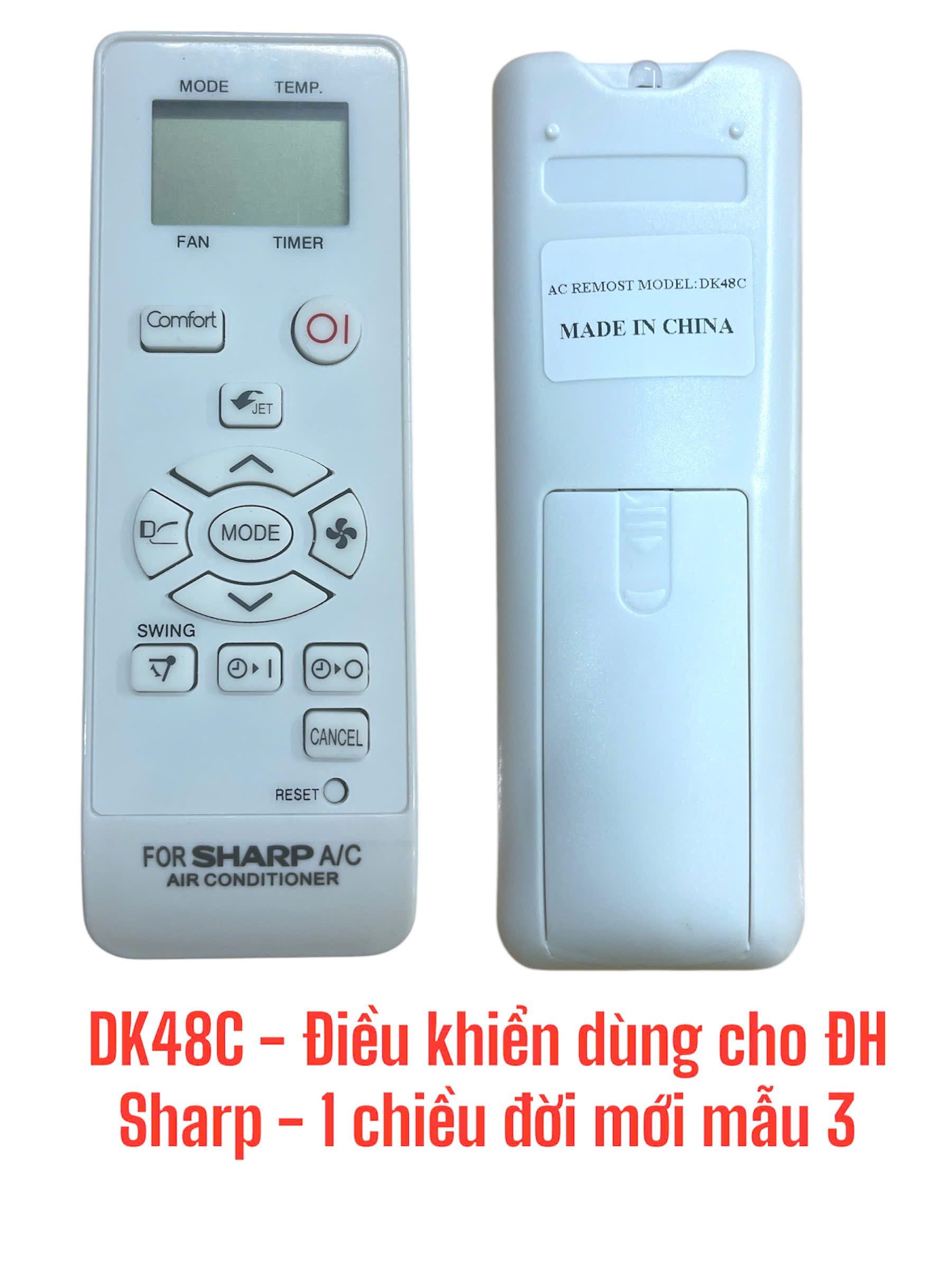 Điều khiển dùng cho máy điều hòa Sharp đời mới mẫu 3 – 1 chiều -DK48C
