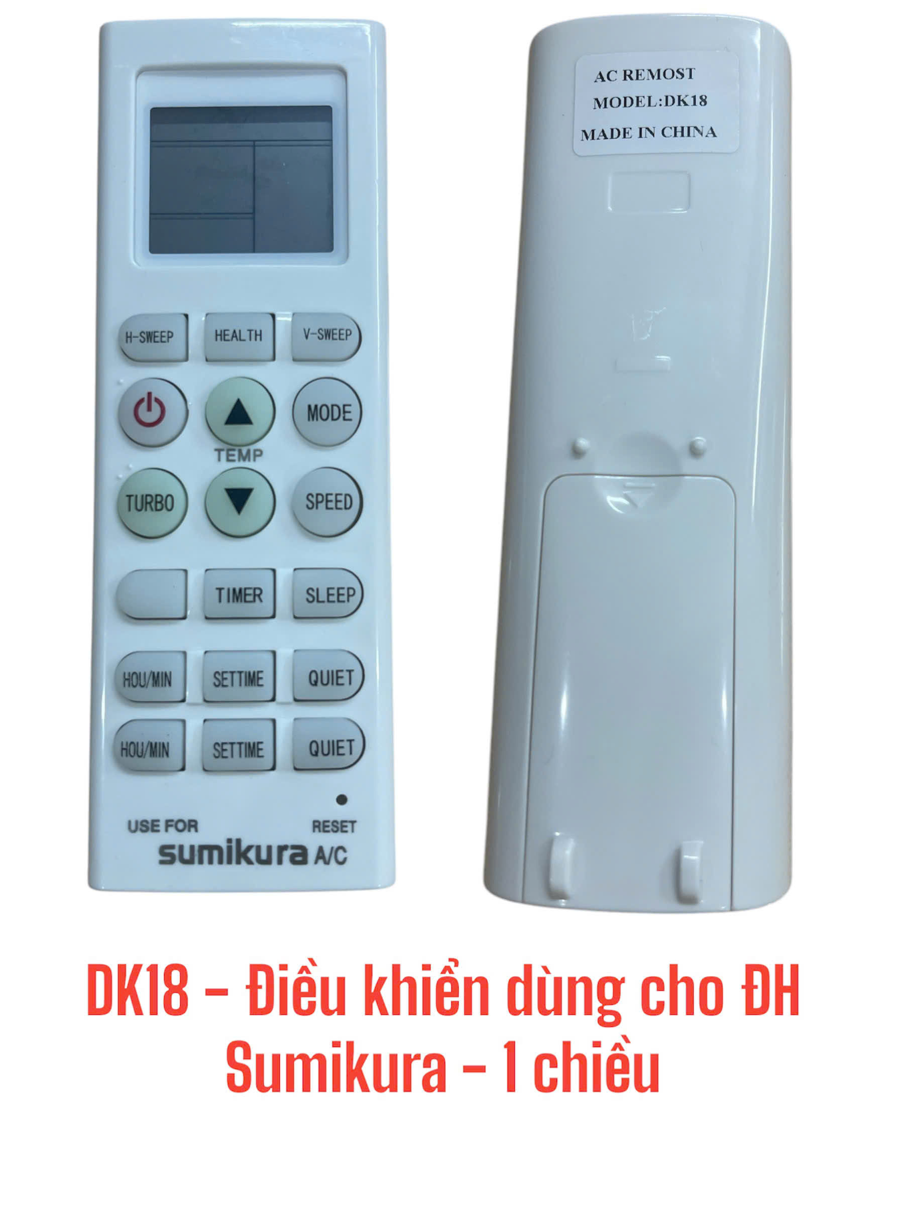 Điều khiển dùng cho máy điều hòa Sumikura – 1 chiều -DK18