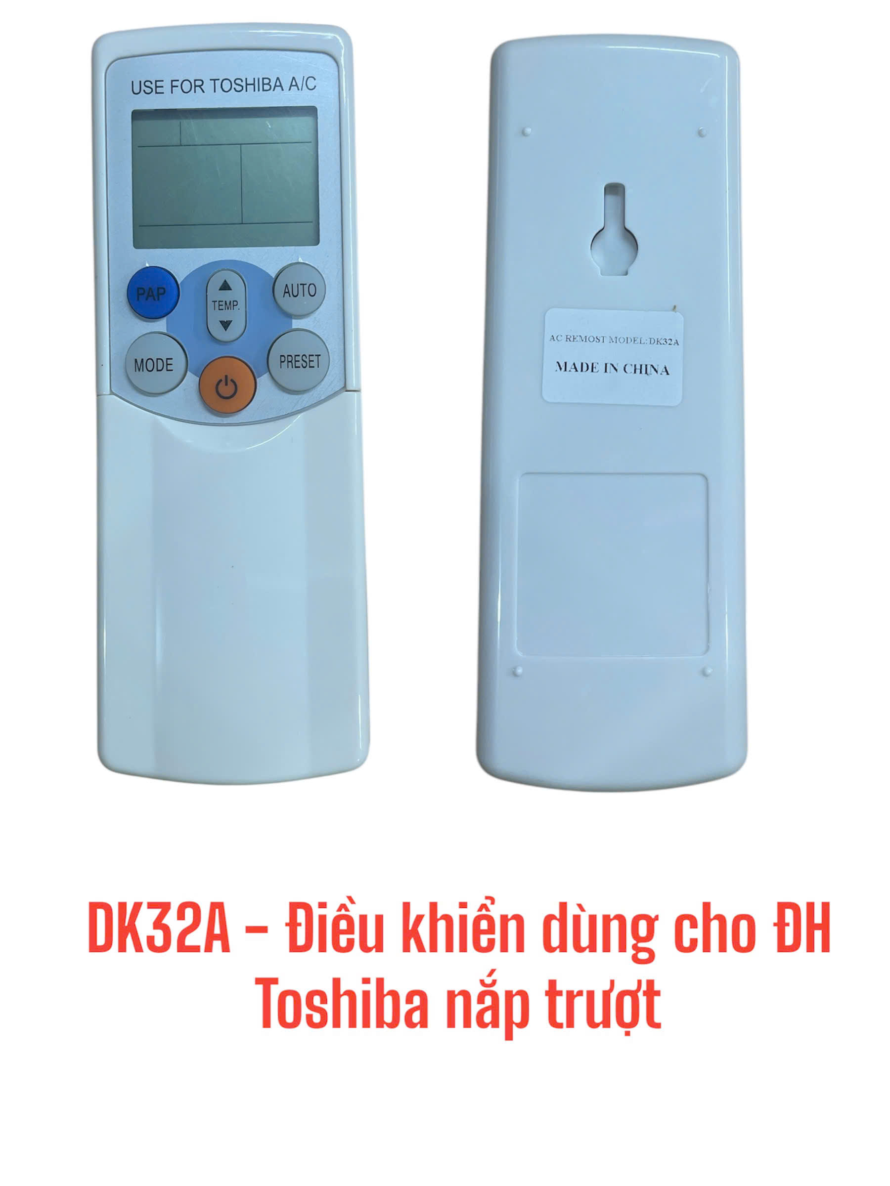 Điều khiển dùng cho máy điều hòa Toshiba nắp trượt -DK32A
