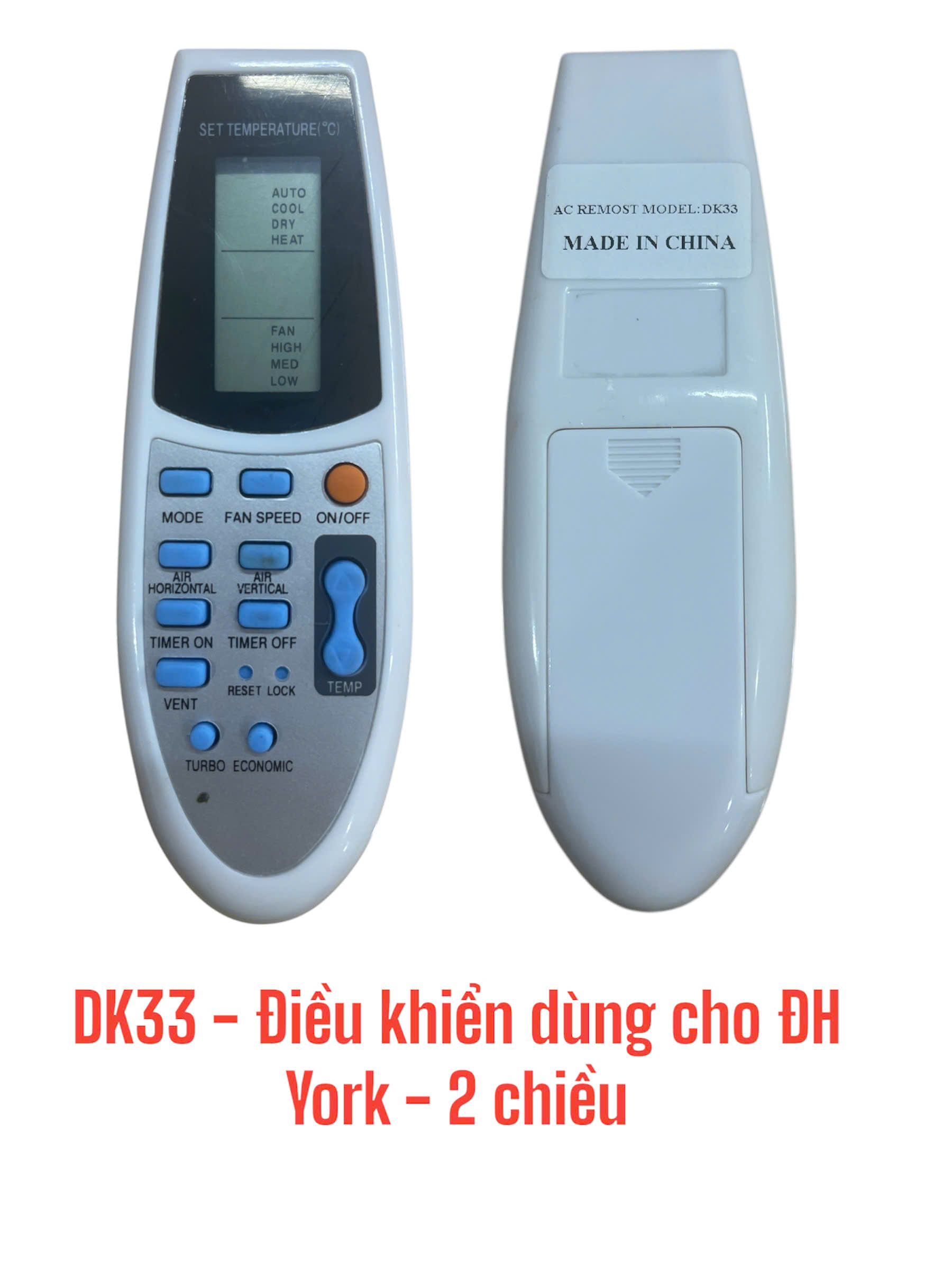 Điều khiển dùng cho máy điều hòa York – 2 chiều -DK33