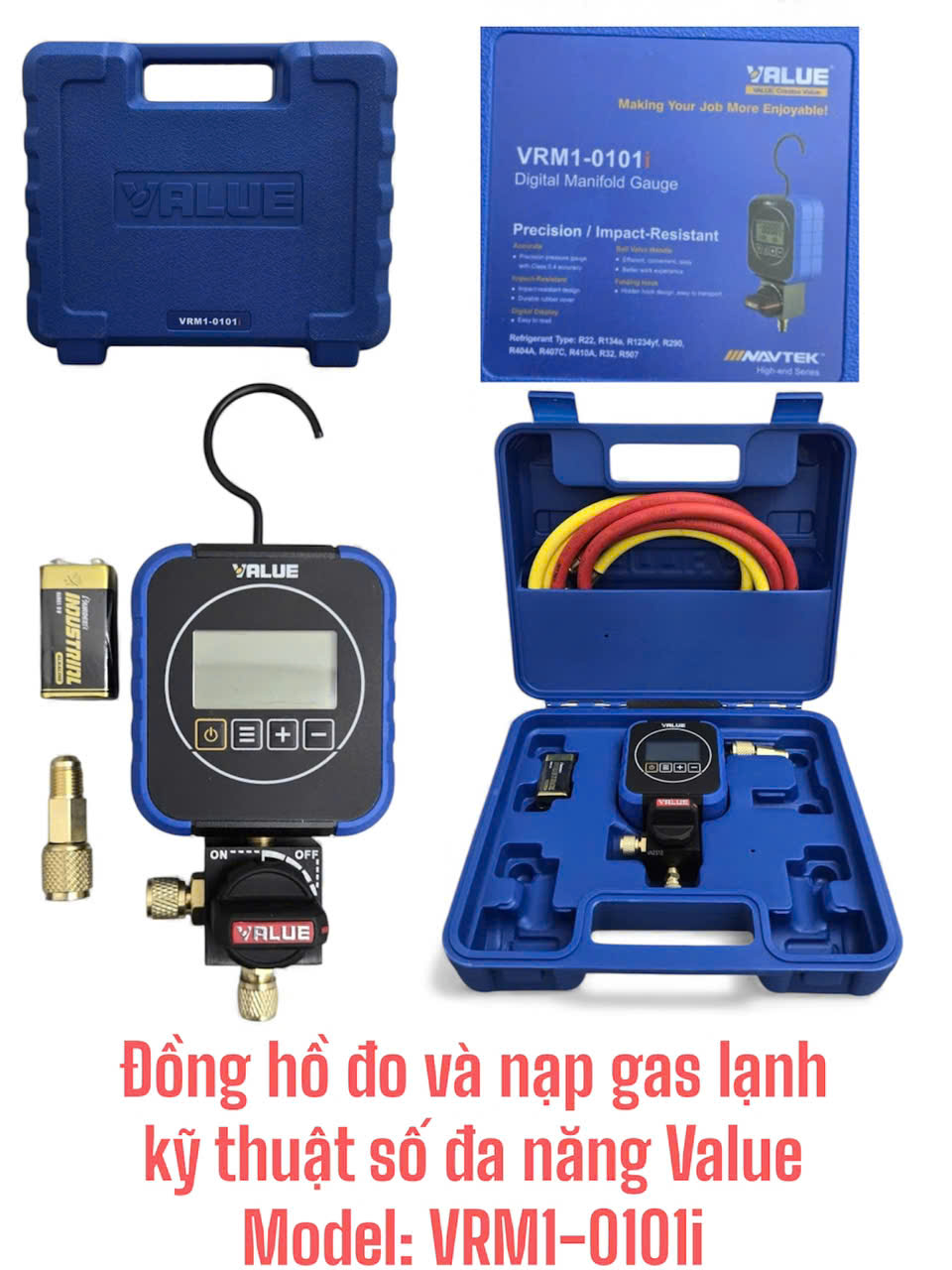 Đồng hồ đo và nạp gas lạnh kỹ thuật số đa năng Value Model: VRM1-0101i