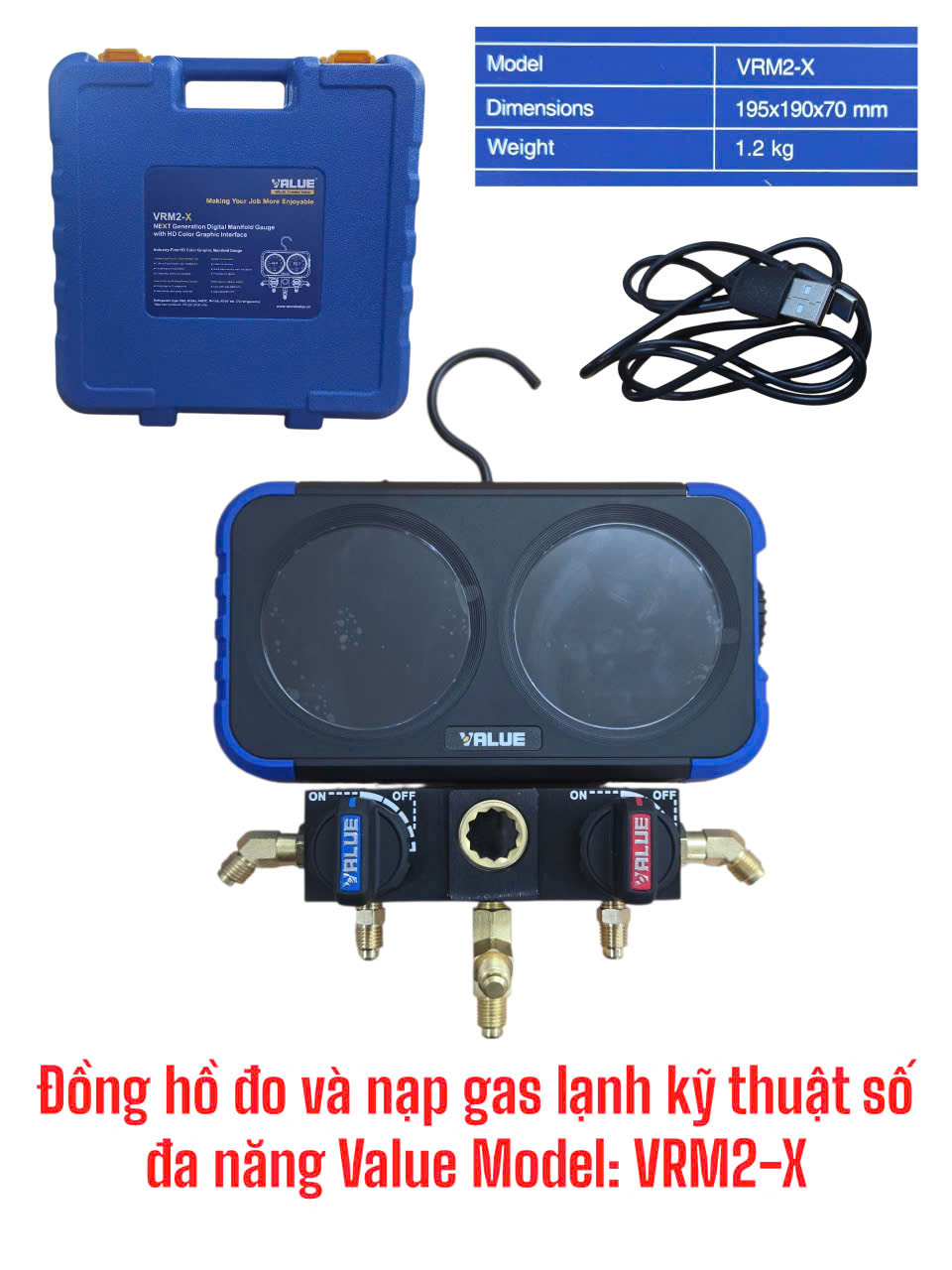 Đồng hồ đo và nạp gas lạnh kỹ thuật số đa năng Value Model: VRM2X