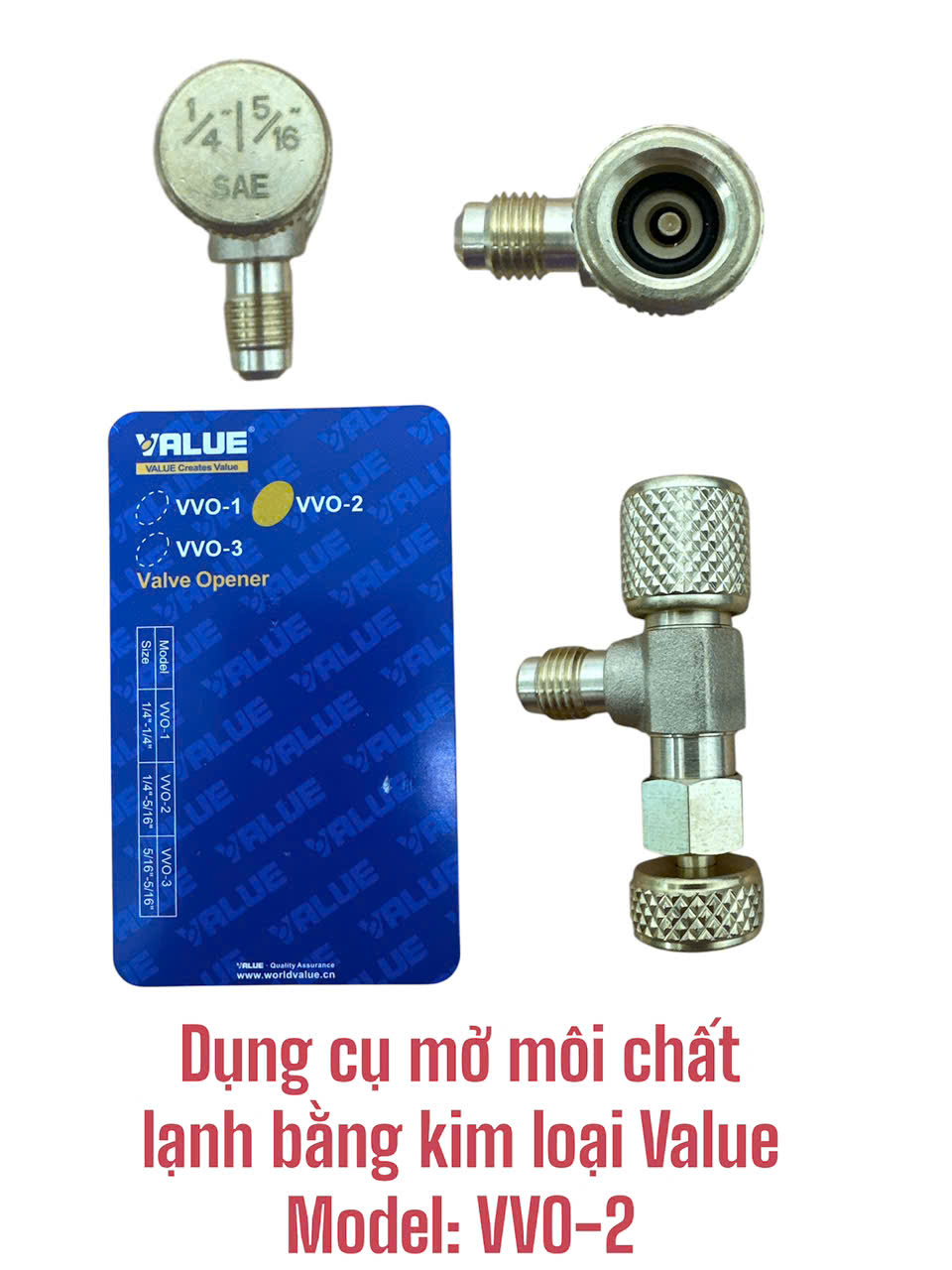 Dụng cụ mở môi chất lạnh bằng kim loại Value Model: VVO-2 (Khóa ga chống bỏng)