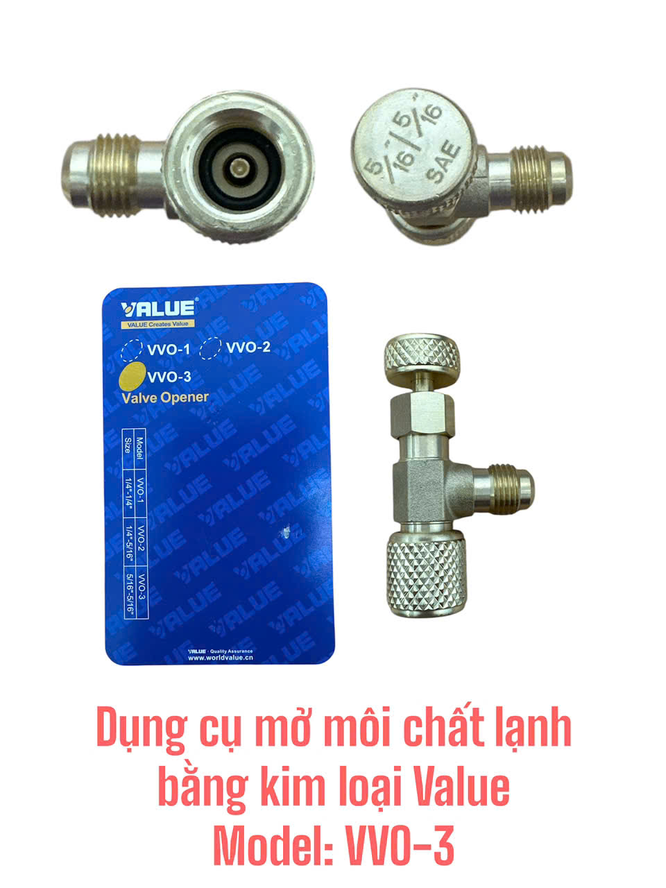 Dụng cụ mở môi chất lạnh bằng kim loại Value Model: VVO-3 (Khóa ga chống bỏng)