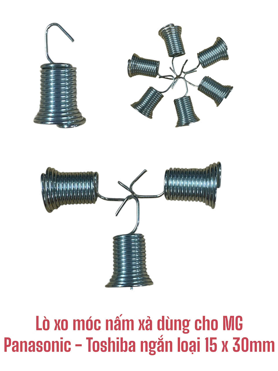 Lò xo móc nấm xả loại 15x30mm (dùng cho máy giặt Panasonic – Toshiba)