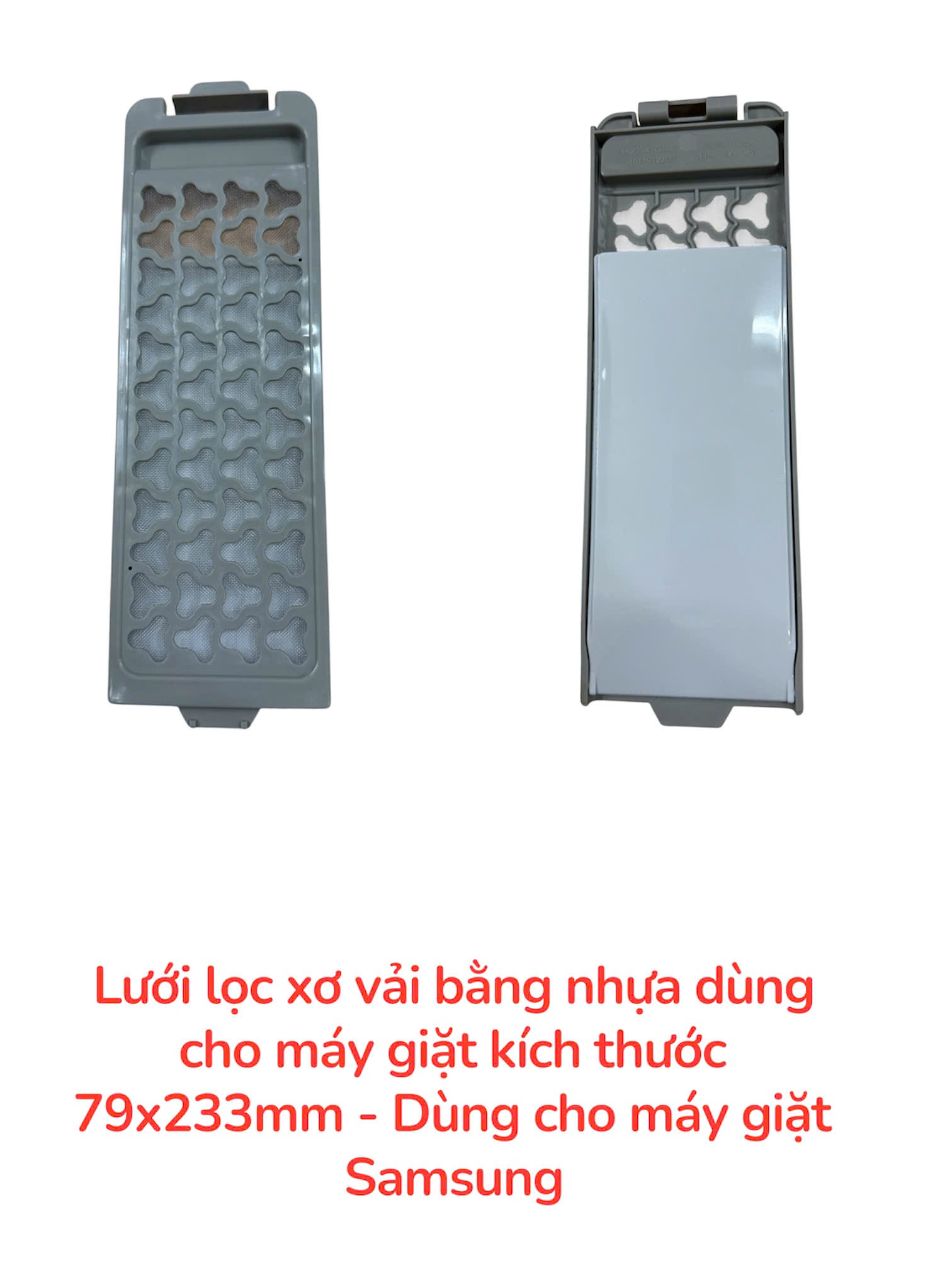 Lưới lọc xơ vải bằng nhựa dùng cho máy giặt kích thước 79x233mm – Dùng cho máy giặt Samsung