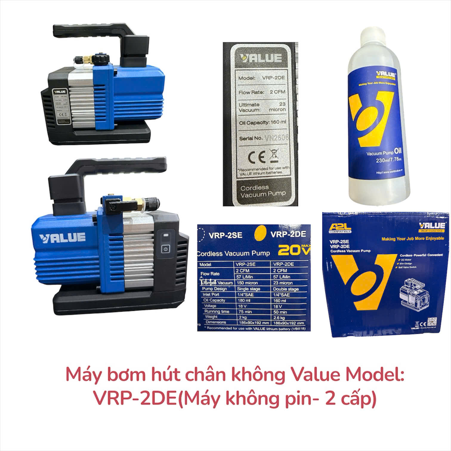 Máy bơm hút chân không Value Model: VRP-2DE (Máy không pin)