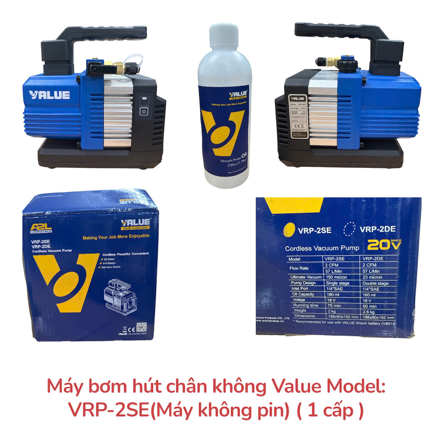 Máy bơm hút chân không Value Model: VRP-2SE(Máy không pin) (1 cấp)