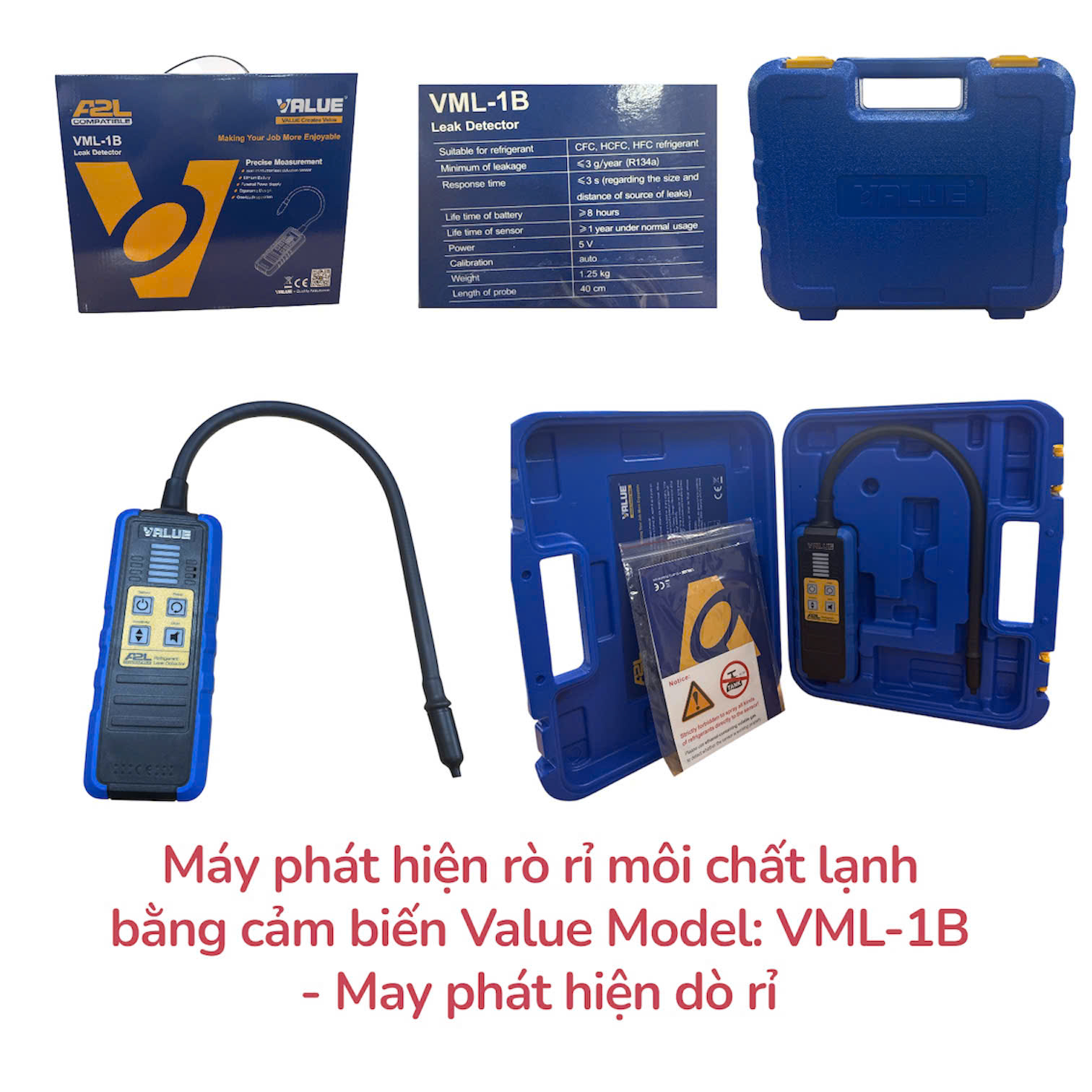 Máy phát hiện rò rỉ môi chất bằng cảm biến Value VML – 1B – (Máy dò ga)
