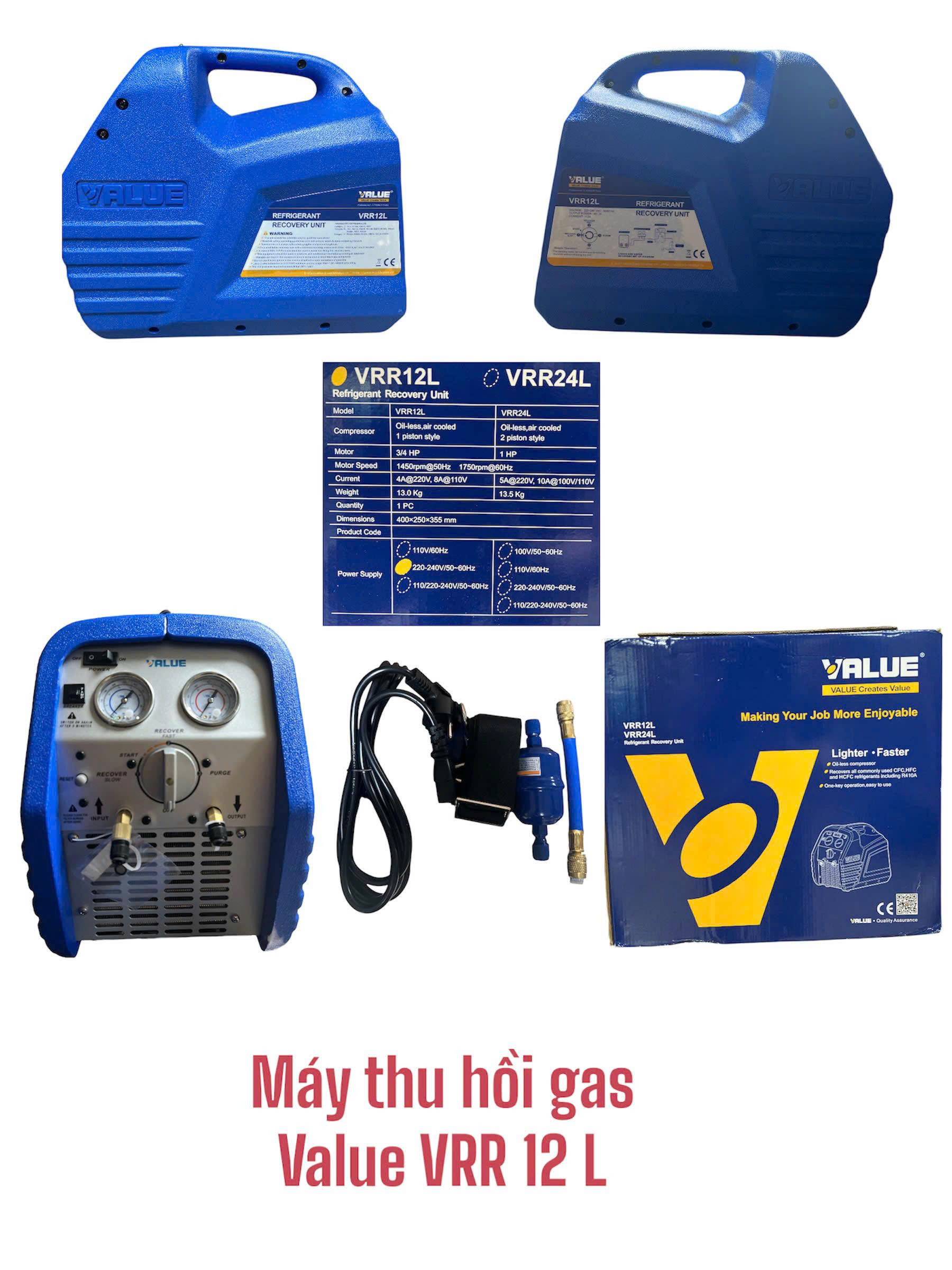 Máy thu hồi gas Value VRR 12L