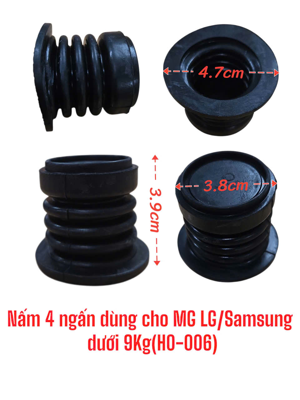Nấm cao su 4 ngấn dùng cho máy giặt LG -Samsung dưới 9kg (H0-006)