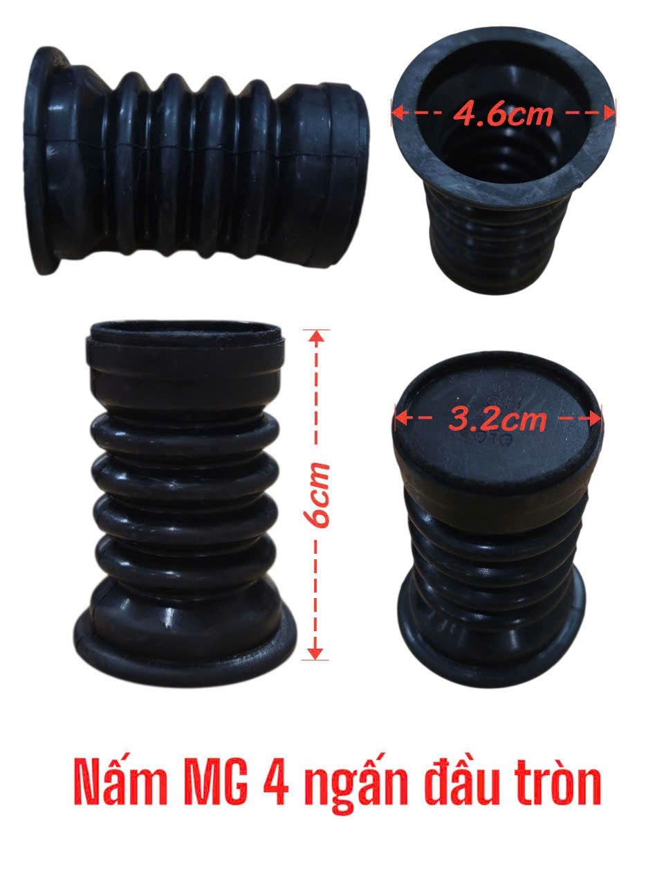 Nấm cao su máy giặt 4 ngấn đầu tròn