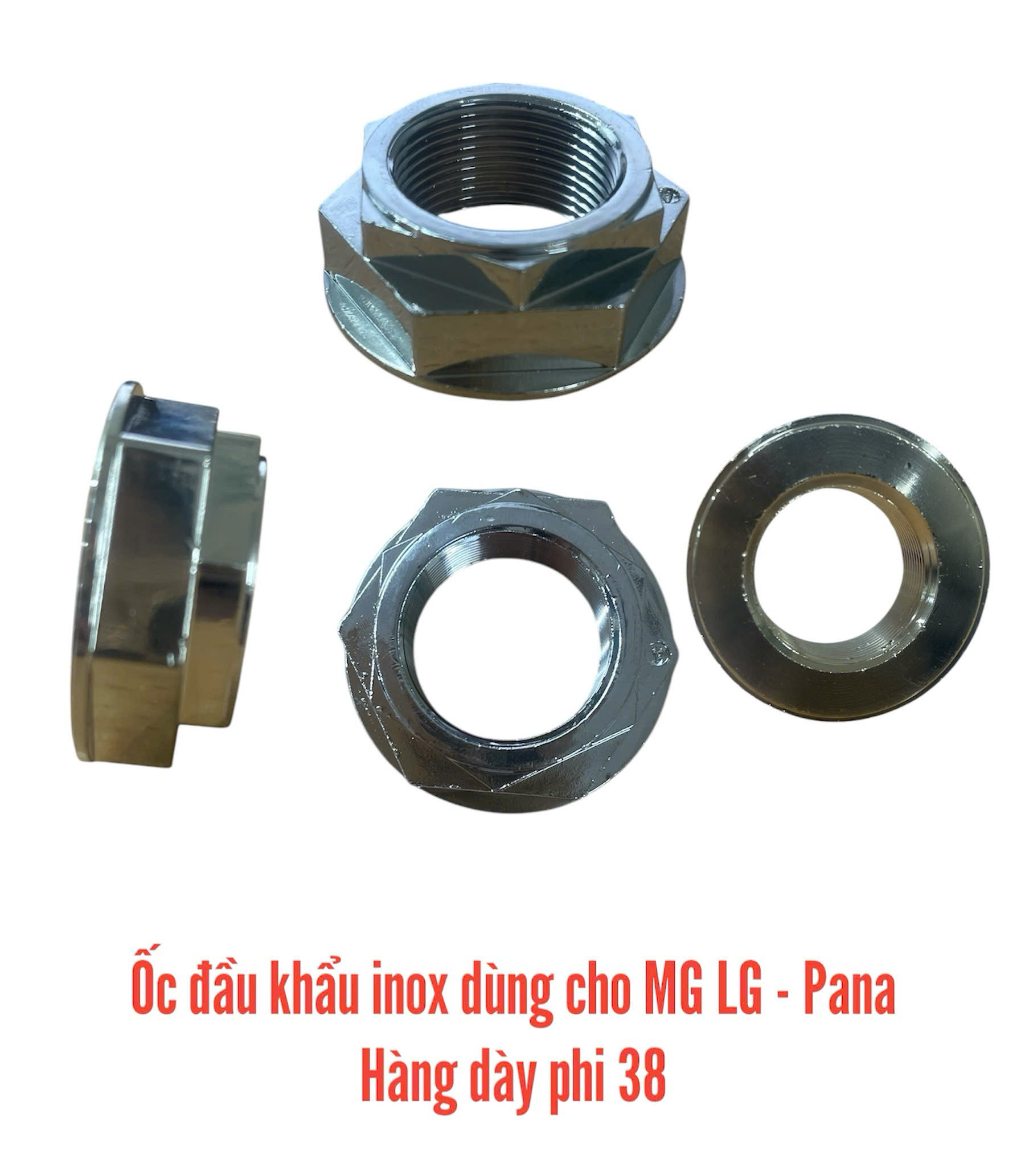 Ốc đầu khẩu inox dùng cho máy giặt LG – Panasonic hàng dày phi 38